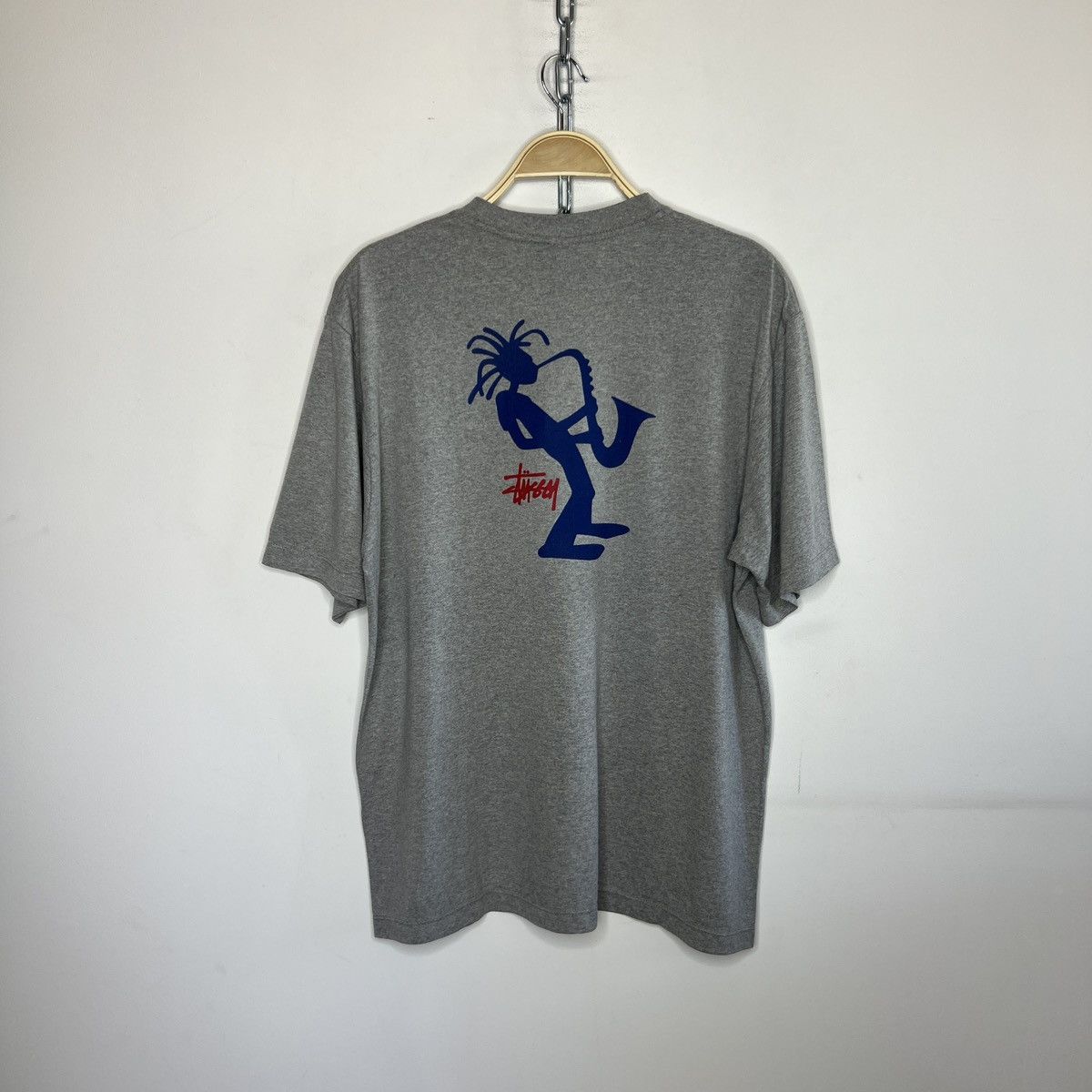 Stussy × Vintage 90s vintage Stussy Sax Man small front big back logo Size US L / EU 52-54 / 3 - 1 Thumbnail