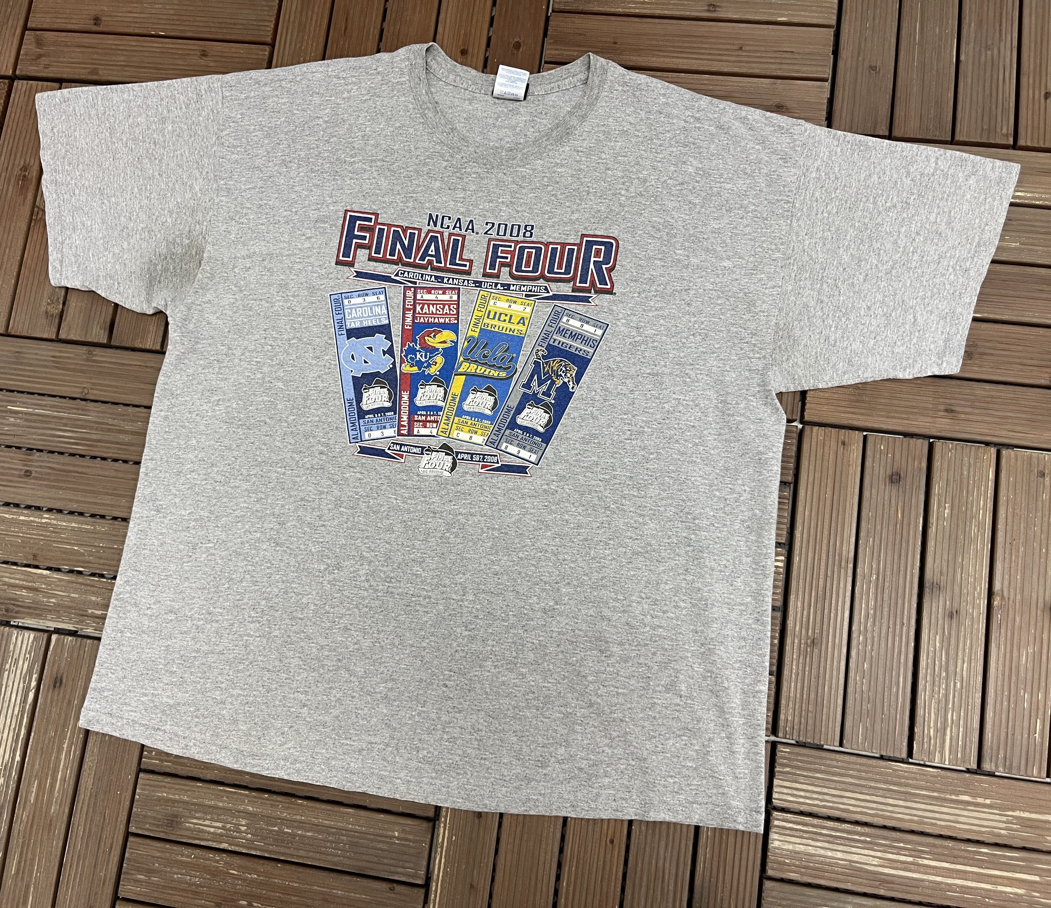 Vintage March Madness 2008 Final Four Vintage Grey T-Shirt Tee Size US XXL / EU 58 / 5 - 3 Thumbnail