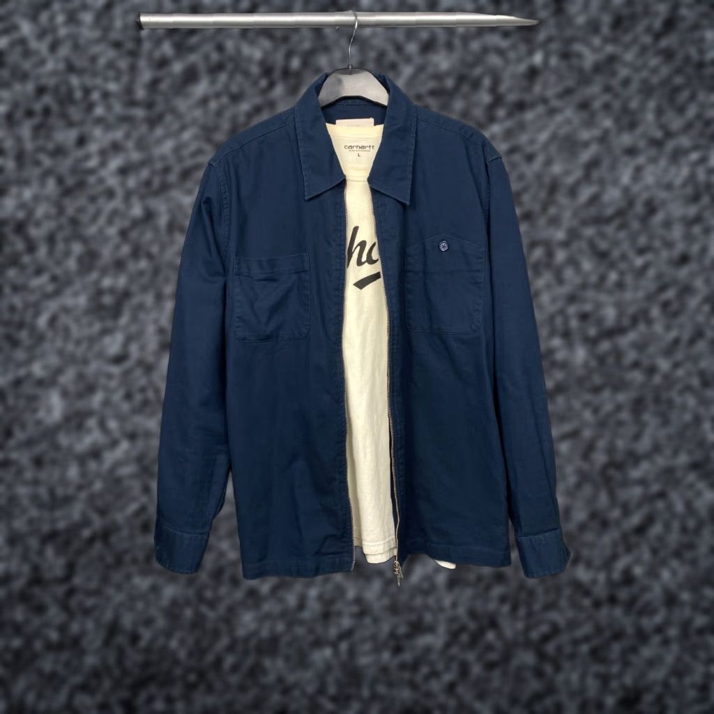 Folk Folk Jacket Mens Overshirt Size L Blue Zip Solid Vintage: No Windbreaker Regular Casual Size US L / EU 52-54 / 3 - 1 Thumbnail