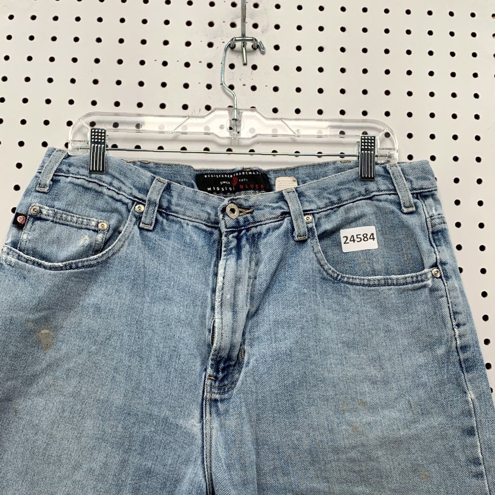 Vintage Vintage 90s Mission Blues Shorts Denim Jorts Distressed Mens 33x10 Blue Size US 33 - 2 Thumbnail