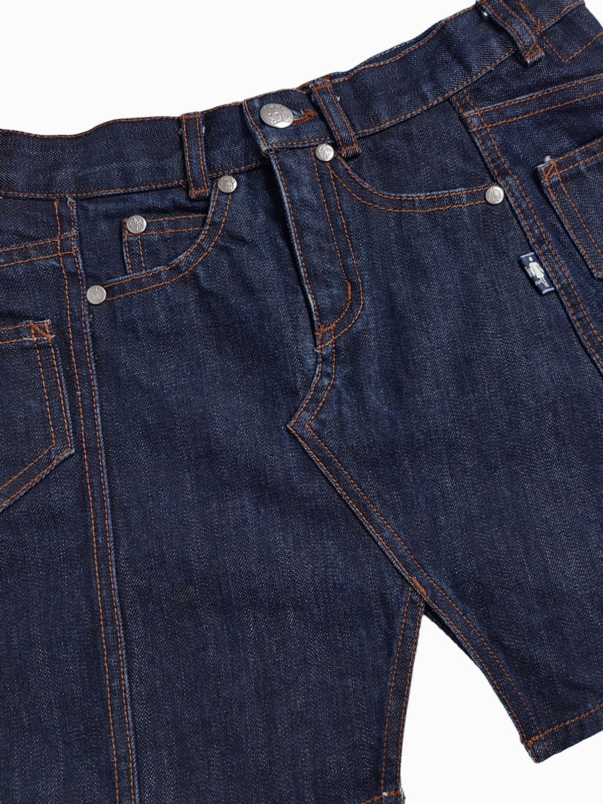 Jean Paul Gaultier 90s Archive Jean Paul Gaultier Trempe L’oeil Denim Skirt Size 27" / US 4 / IT 40 - 8 Thumbnail