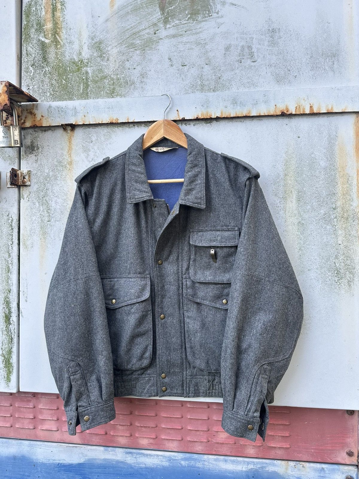 Vintage 👹Vintage Carmina Wool Tactical Bomber Jacket Size US M / EU 48-50 / 2 - 1 Thumbnail