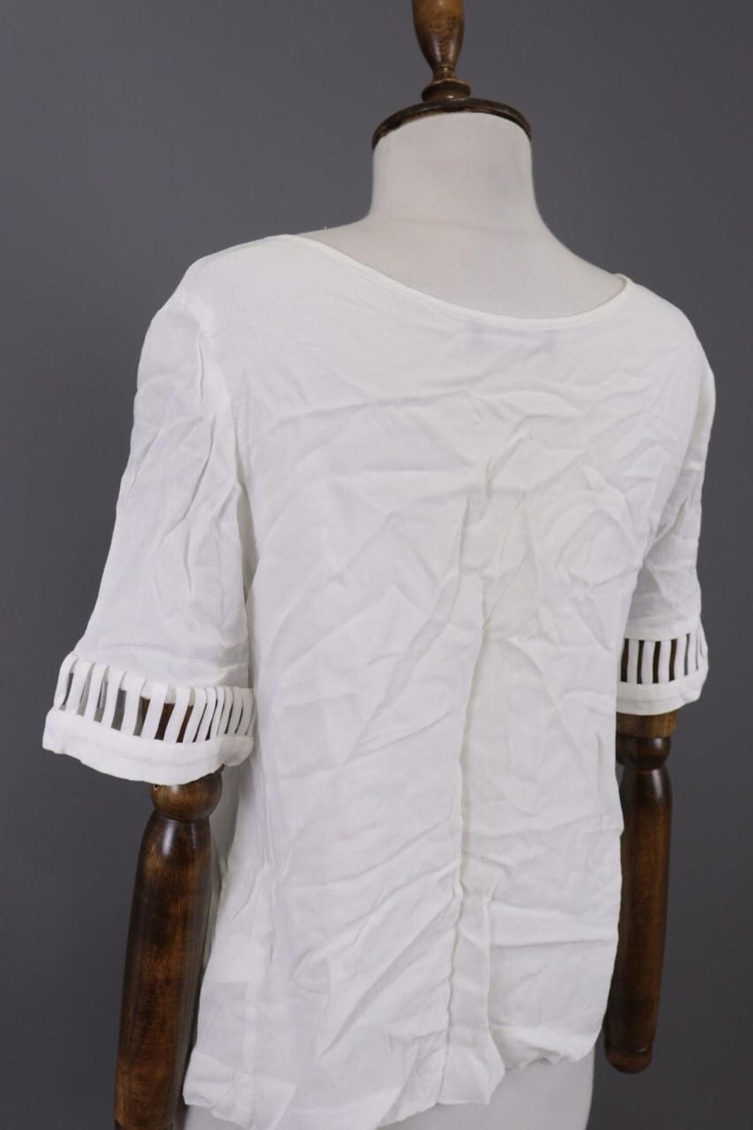 Designer COP COPINE Solix Top White Summer Stretch Top Shirt Size 38 Size M / US 6-8 / IT 42-44 - 12 Thumbnail