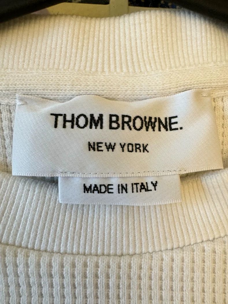 Thom Browne Thom browne Waffloped white sweatshirt 2503-Nextarrow Size US M / EU 48-50 / 2 - 5 Thumbnail