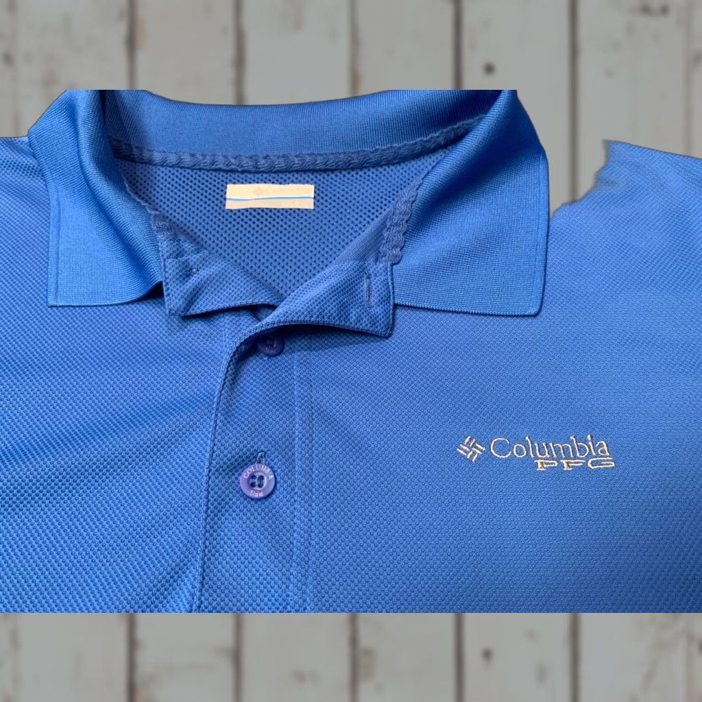 Vintage VINTAGE Columbia PFG Men’s Short Sleeve Polo Shirt 2XL Blue Fishing Sweat Activated Cooling Men Size US XXL / EU 58 / 5 - 1 Thumbnail