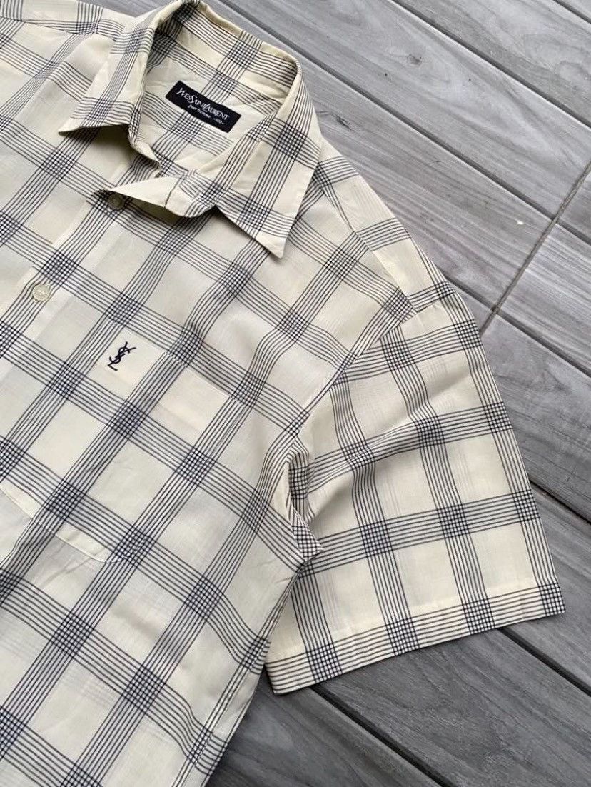 Yves Saint Laurent Vintage y2k yves saint laurent ysl open collar shirts button Size US L / EU 52-54 / 3 - 1 Thumbnail