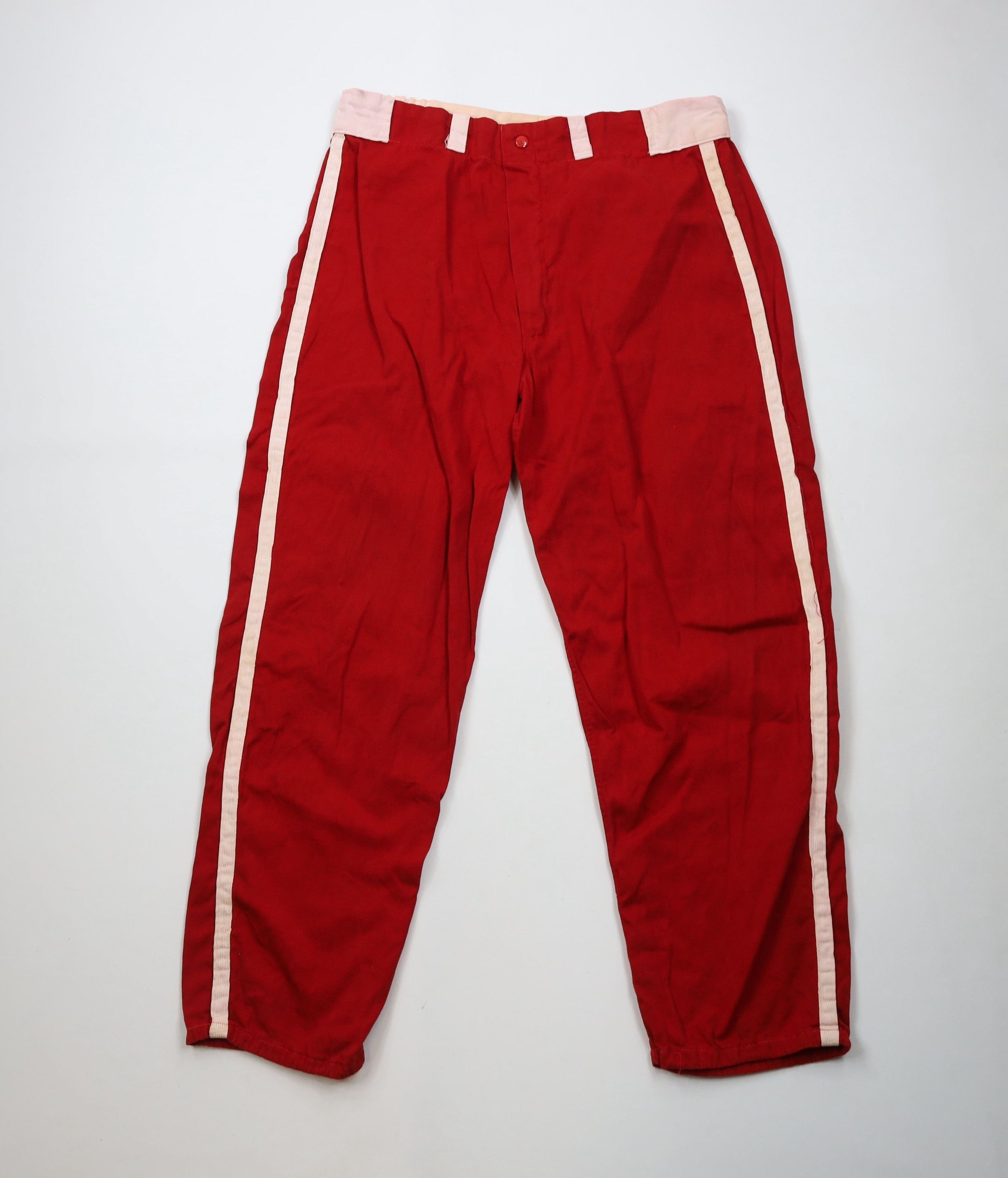 Vintage Vintage 50s Striped Baseball Uniform Pants Red USA Size US 40 / EU 56 - 1 Thumbnail