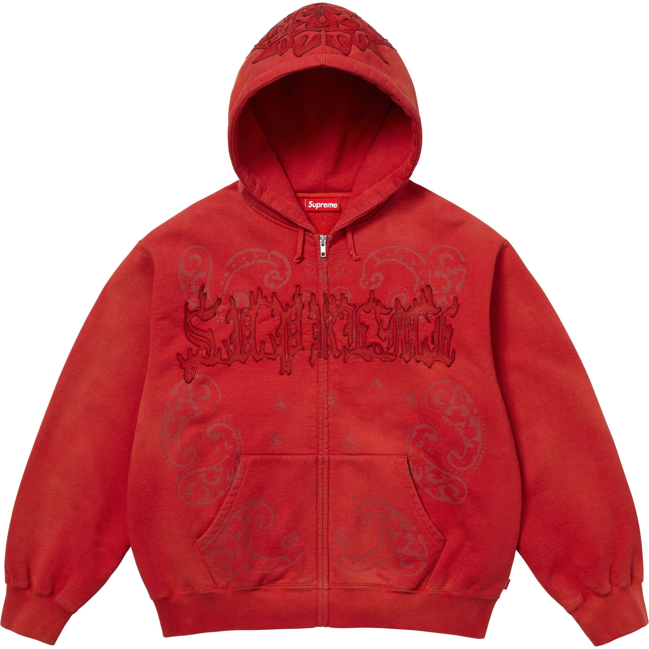 Supreme Supreme Leather Appliqué Zip Up Hooded Sweatshirt Size US XXL / EU 58 / 5 - 1 Thumbnail