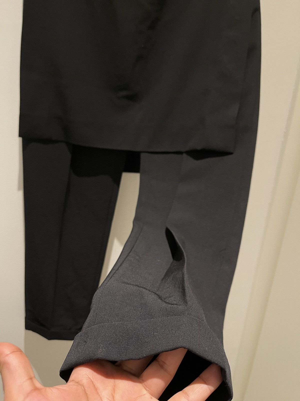 Dries Van Noten Dries Van Noten Black Mixed Wool Hybird Skirt Trousers Size US 30 / EU 46 - 11 Thumbnail