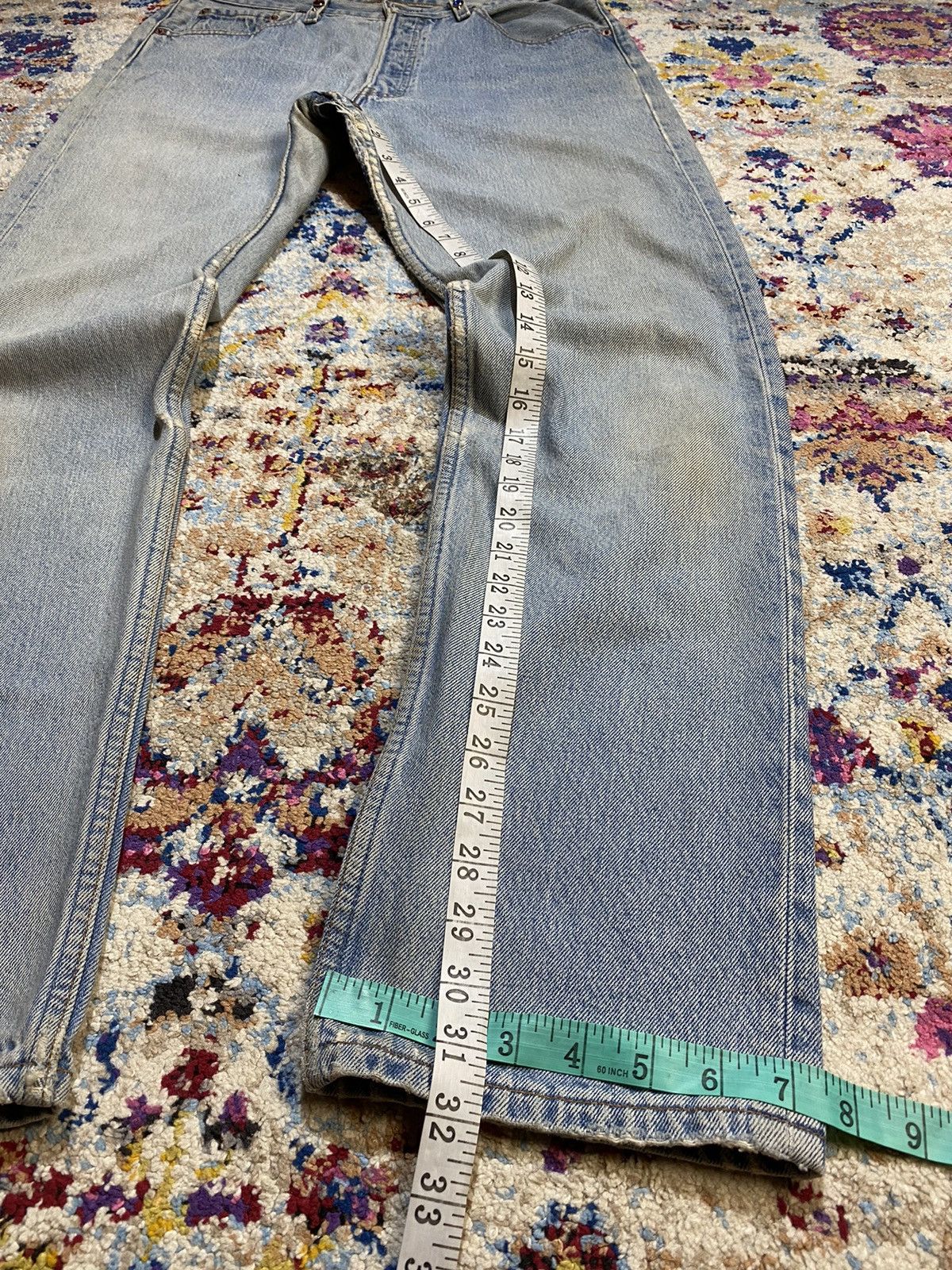 Levi's × Vintage WASHED BLUE 501 LEVIS RINDEM CUSTOM STUDS RHINESTONE Size US 33 - 22 Thumbnail