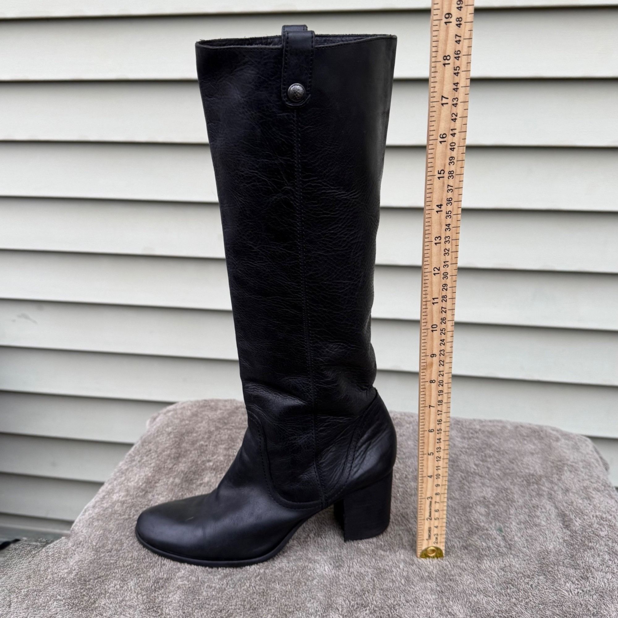 Vince Camuto Vince Camuto Black Leather Boots - Calf Zipper - 9.5B Size US 9.5 / IT 39.5 - 6 Thumbnail