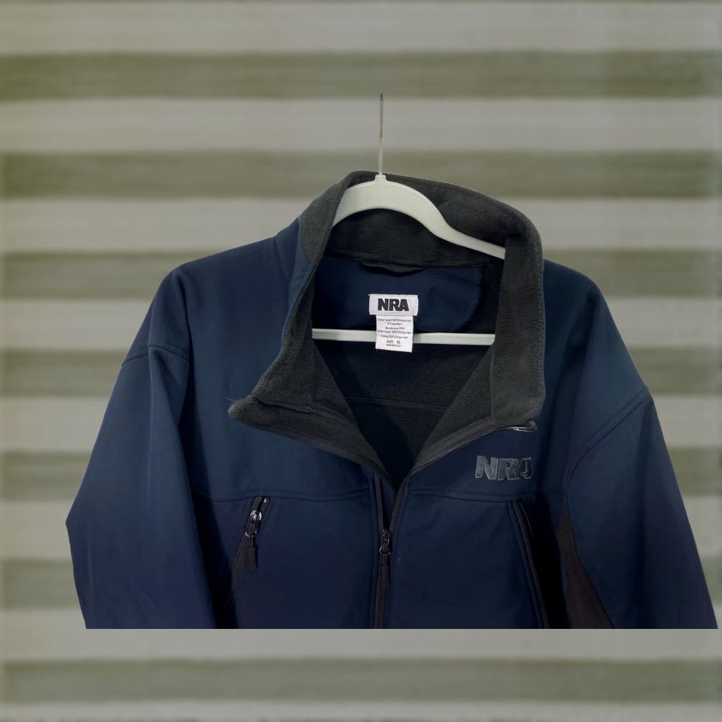 Vintage NRA Full Zip Work Jacket Mens XL Blue Soft Shell Jacket Size US XL / EU 56 / 4 - 1 Thumbnail