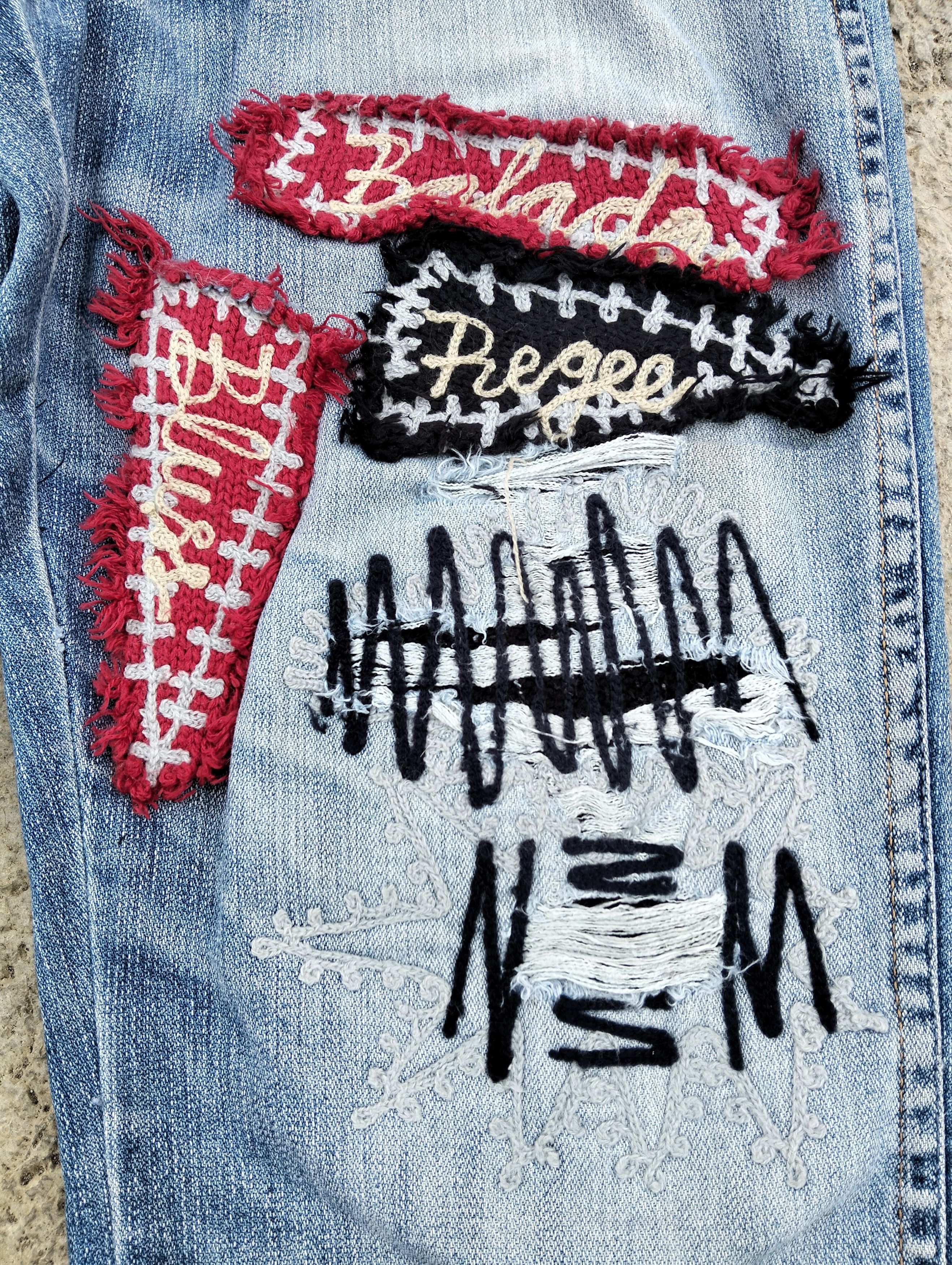 Vintage × Wrangler 🔥 90's Wrangler Spencer distressed Patched Jeans 🔥 Size US 34 / EU 50 - 12 Thumbnail