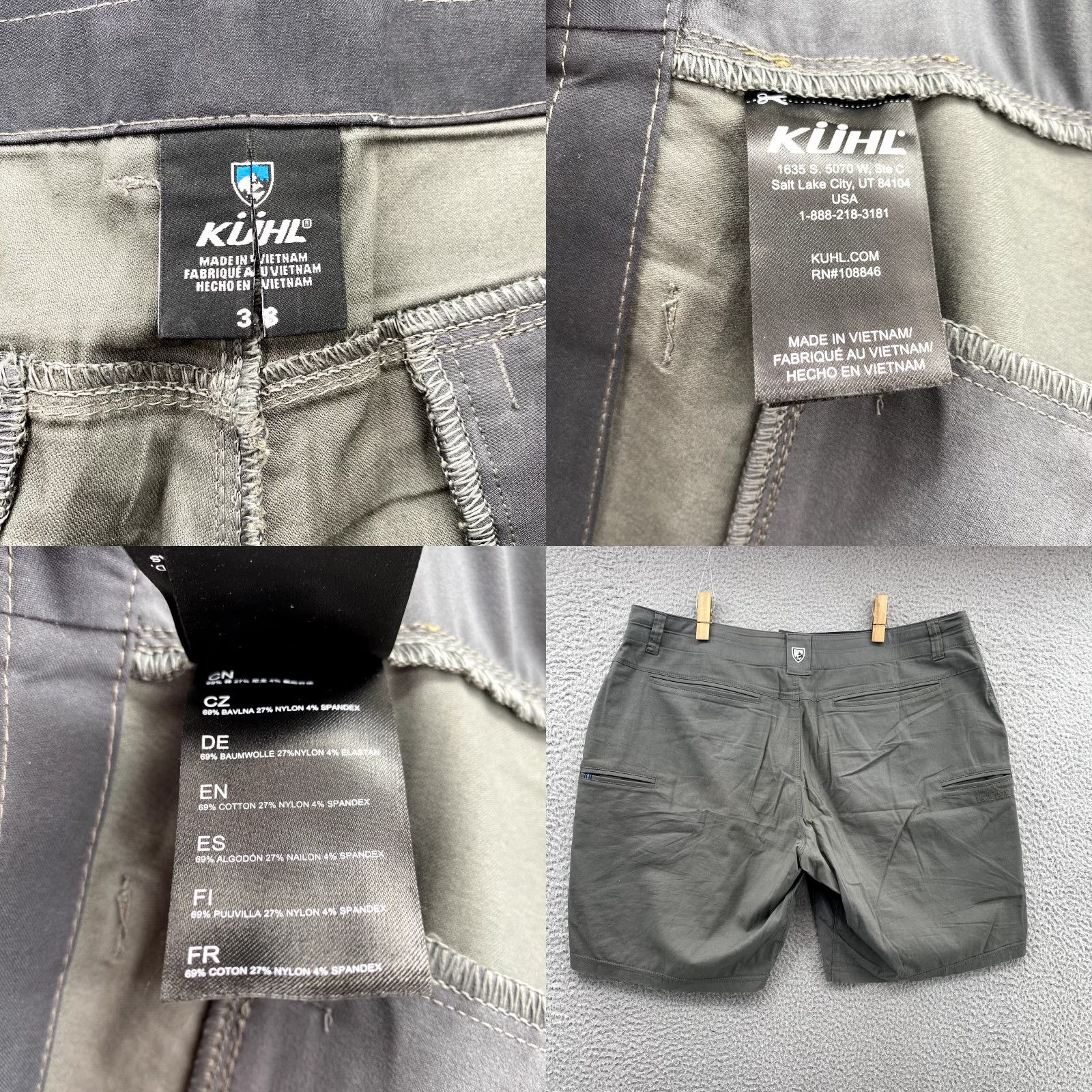 Vintage Kuhl Men's Hiking Shorts 38 Green Khaki Cargo Pocket Lightweight 90s Outdoor Camping Travel Mens Size US 38 / EU 54 - 8 Thumbnail