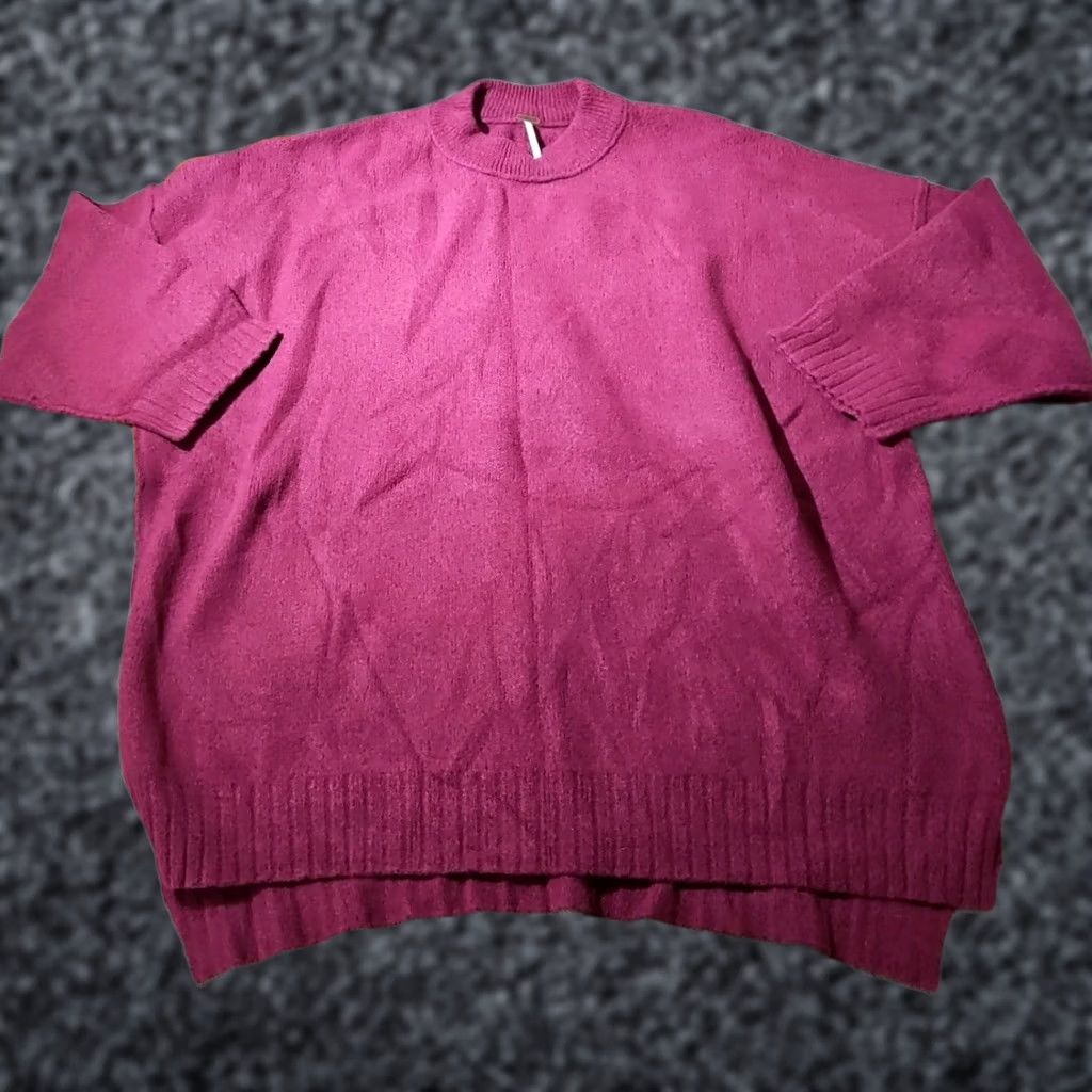 Free People VINTAGE? Free People Sweater Womens Large Purple Minimalist Cozy Knit Oversized Tunic Size L / US 10 / IT 46 - 1 Thumbnail