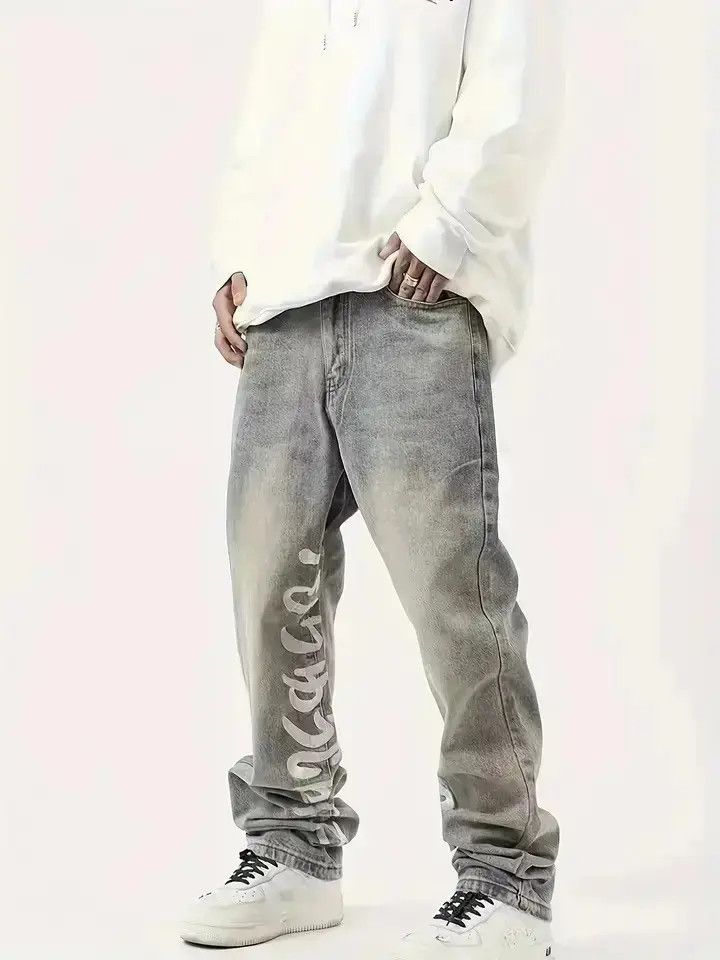 Japanese Brand Long Jeans Graffiti Jeans Classic Straight Denim Wide-leg Size US 32 / EU 48 - 6 Thumbnail