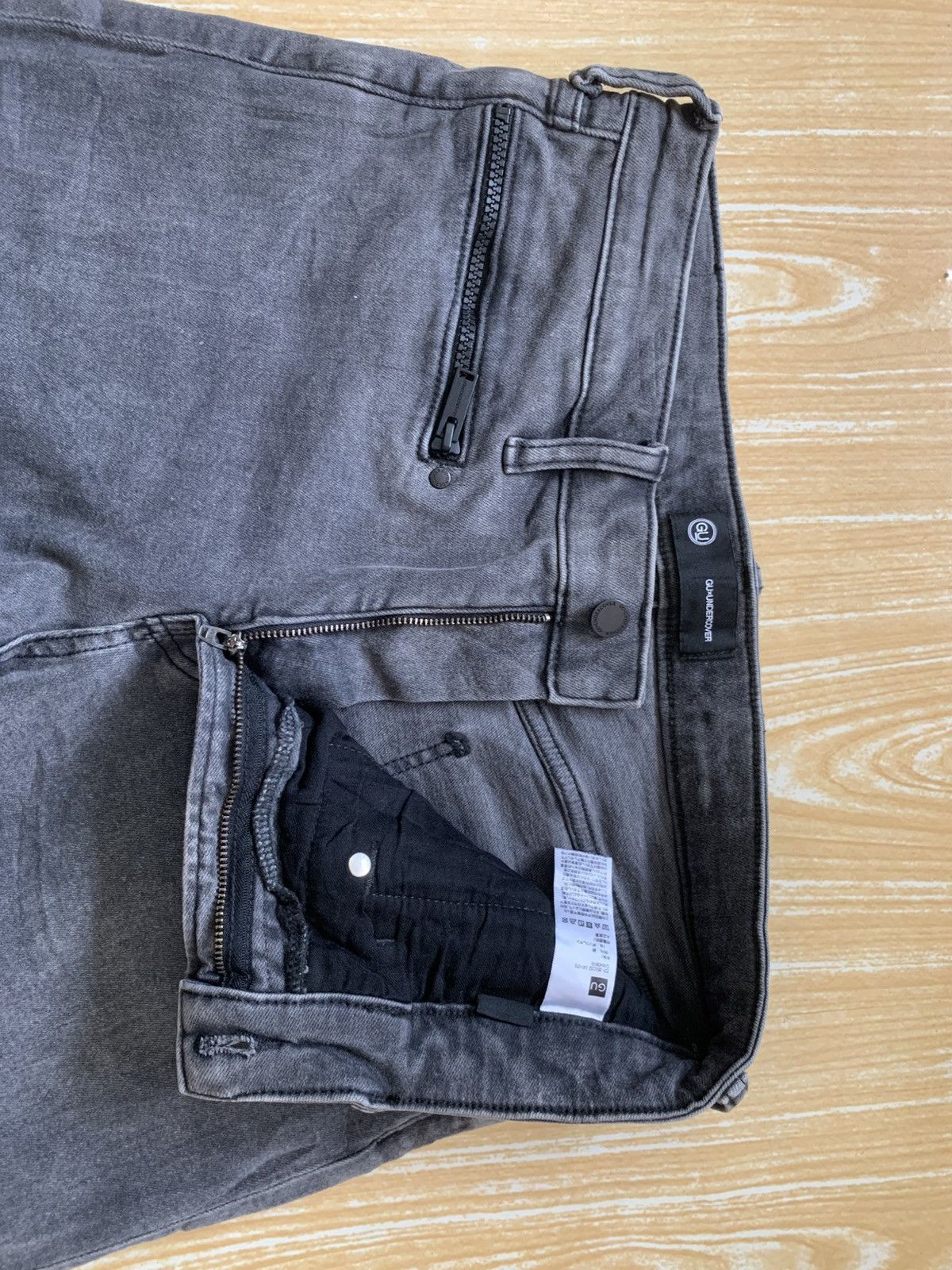 GU Distressed Gu X Undercover Faded Black Stretching Jeans Pant Size US 30 / EU 46 - 17 Thumbnail