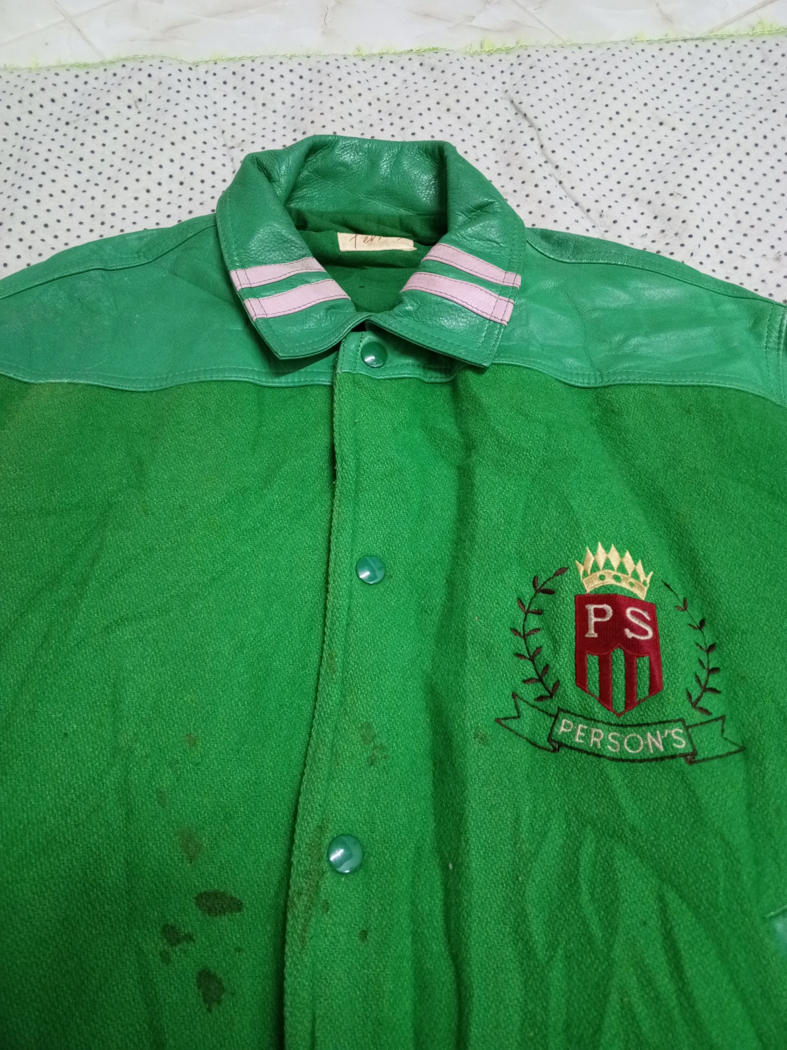 PERSON'S PERSONS Vintage Leather Sleeve Flag Spell Out Vrsity Jacket Size US XL / EU 56 / 4 - 8 Thumbnail