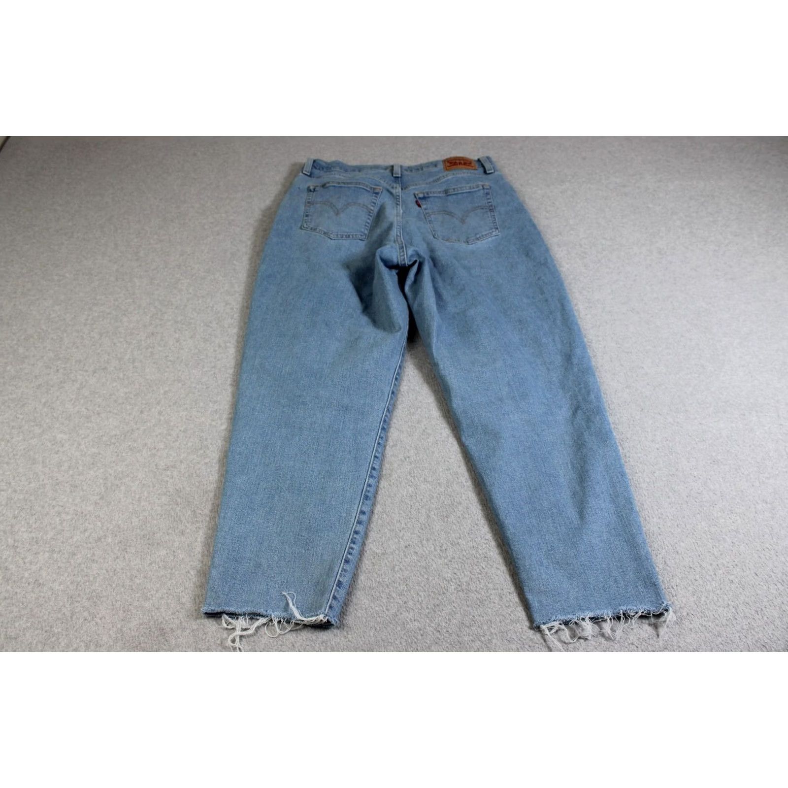 Levi's Levi'S High Waisted Mom Jeans Women 31 Blue Light Wash Raw Hem Crop Stretch Denim Size 24" / US 00 / IT 34 - 2 Thumbnail