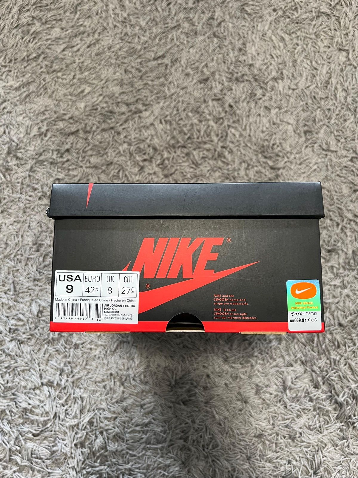 Nike Jordan 1 Retro High Black Crimson Tint Size US 9 / EU 42 - 15 Thumbnail