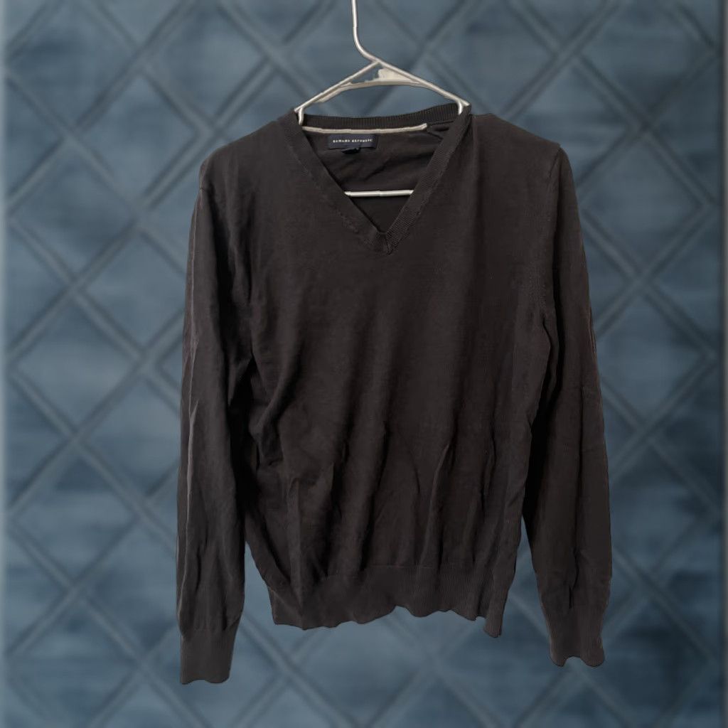 Banana Republic Banana Republic Men's V-Neck Luxury Blend Sweater Silk Cashmere Brown Medium Size US M / EU 48-50 / 2 - 1 Thumbnail