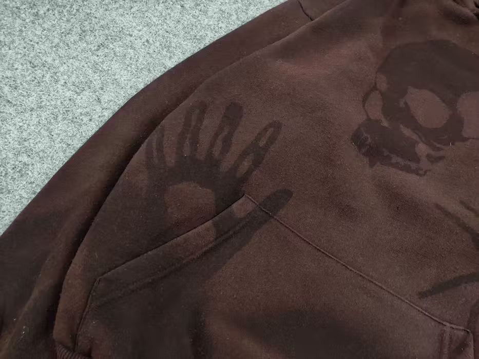 Japanese Brand 💀 Vintage 90's Sun Faded Silhouette Boxy Brown Blank Hoodie Size US M / EU 48-50 / 2 - 13 Thumbnail