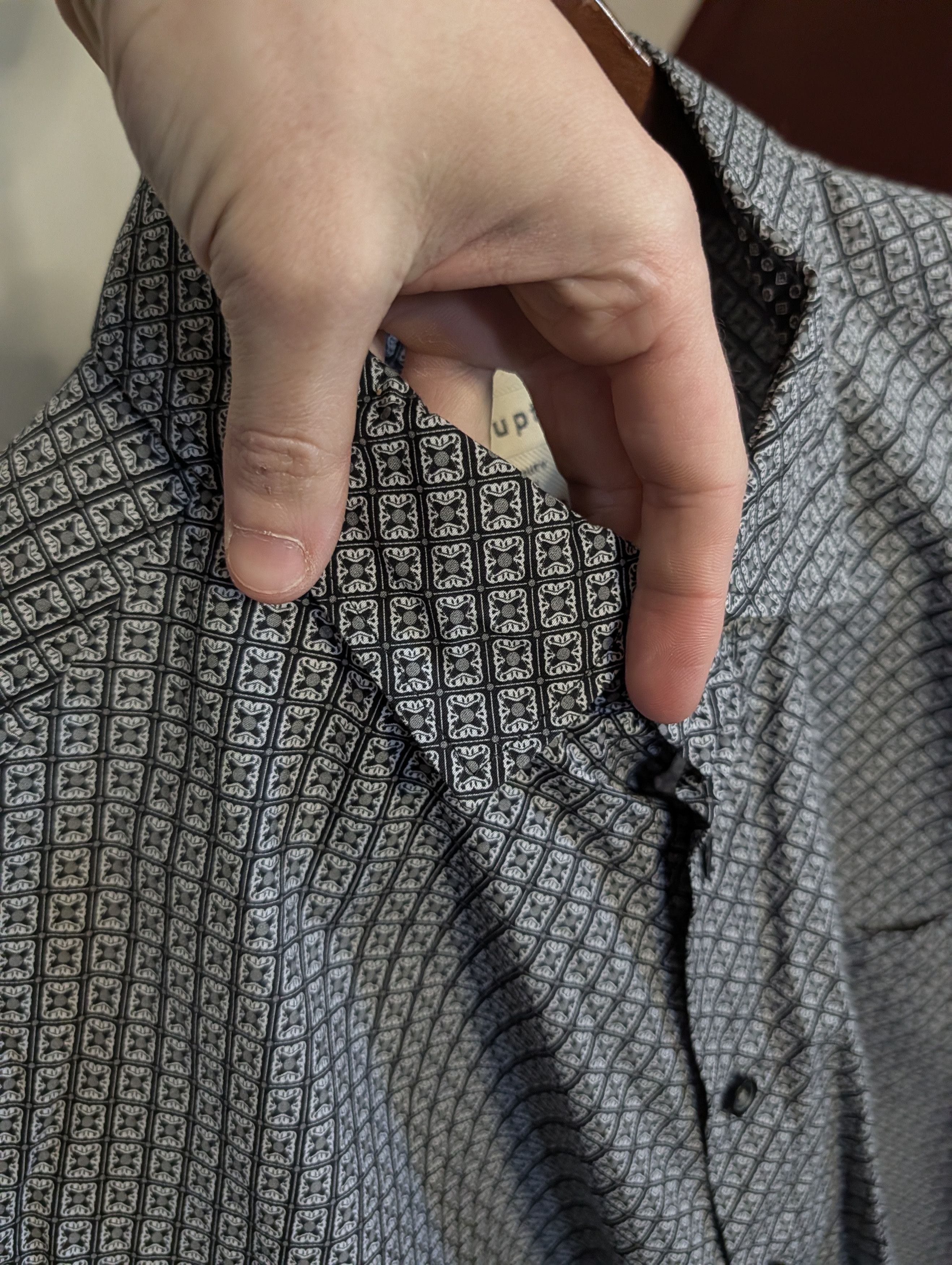 Haupt Gray/blue psychedelic patterned cotton dress shirt XL Size US XL / EU 56 / 4 - 7 Thumbnail
