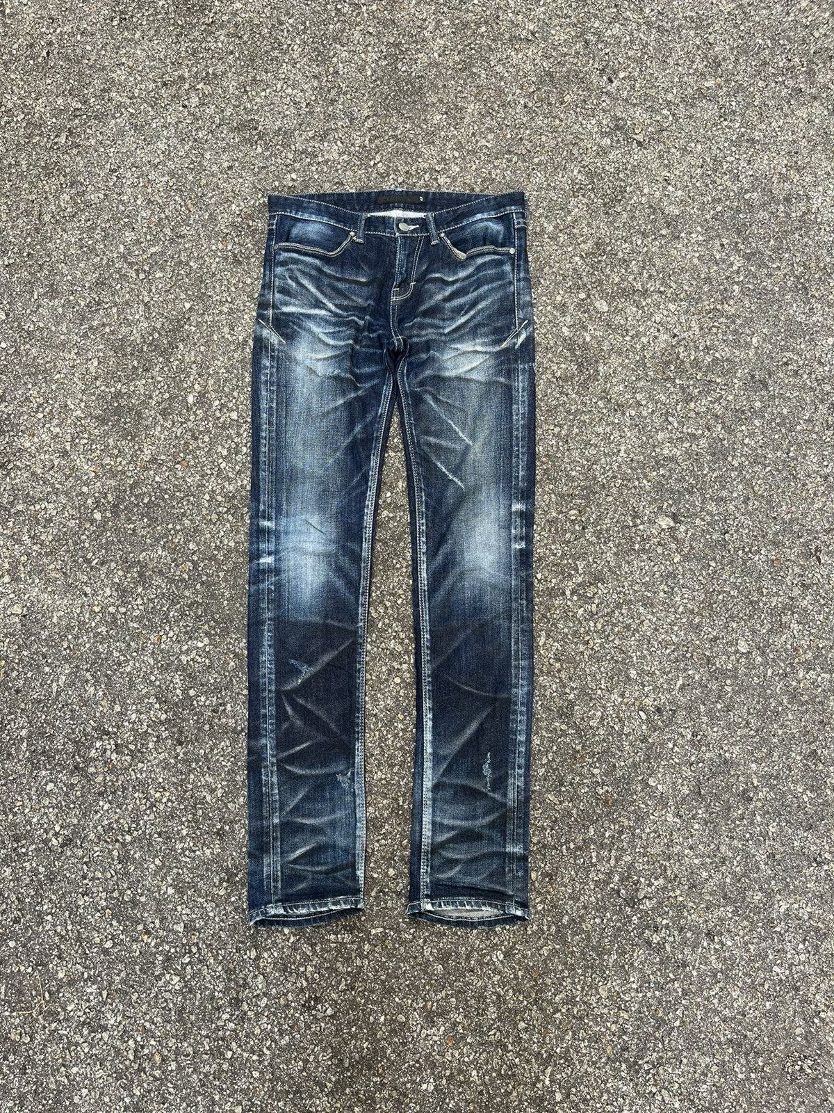 Distressed Denim Fuga Japan Stretch Skinny Jeans Distressed Low Rise Denim Grailed