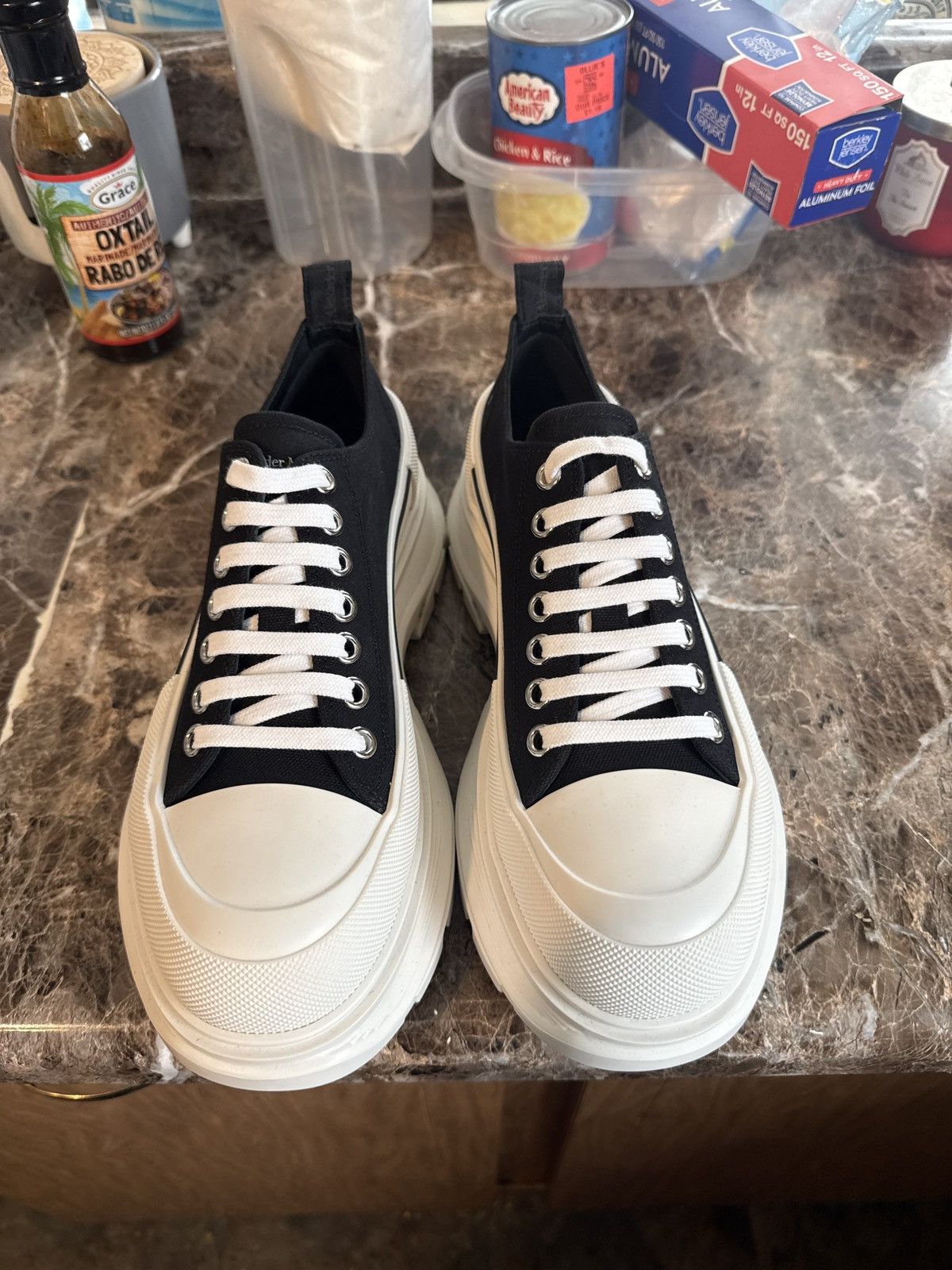 Alexander McQueen Black and White Lace Up Canvas 9.5 Size US 9.5 / EU 42-43 - 9 Thumbnail