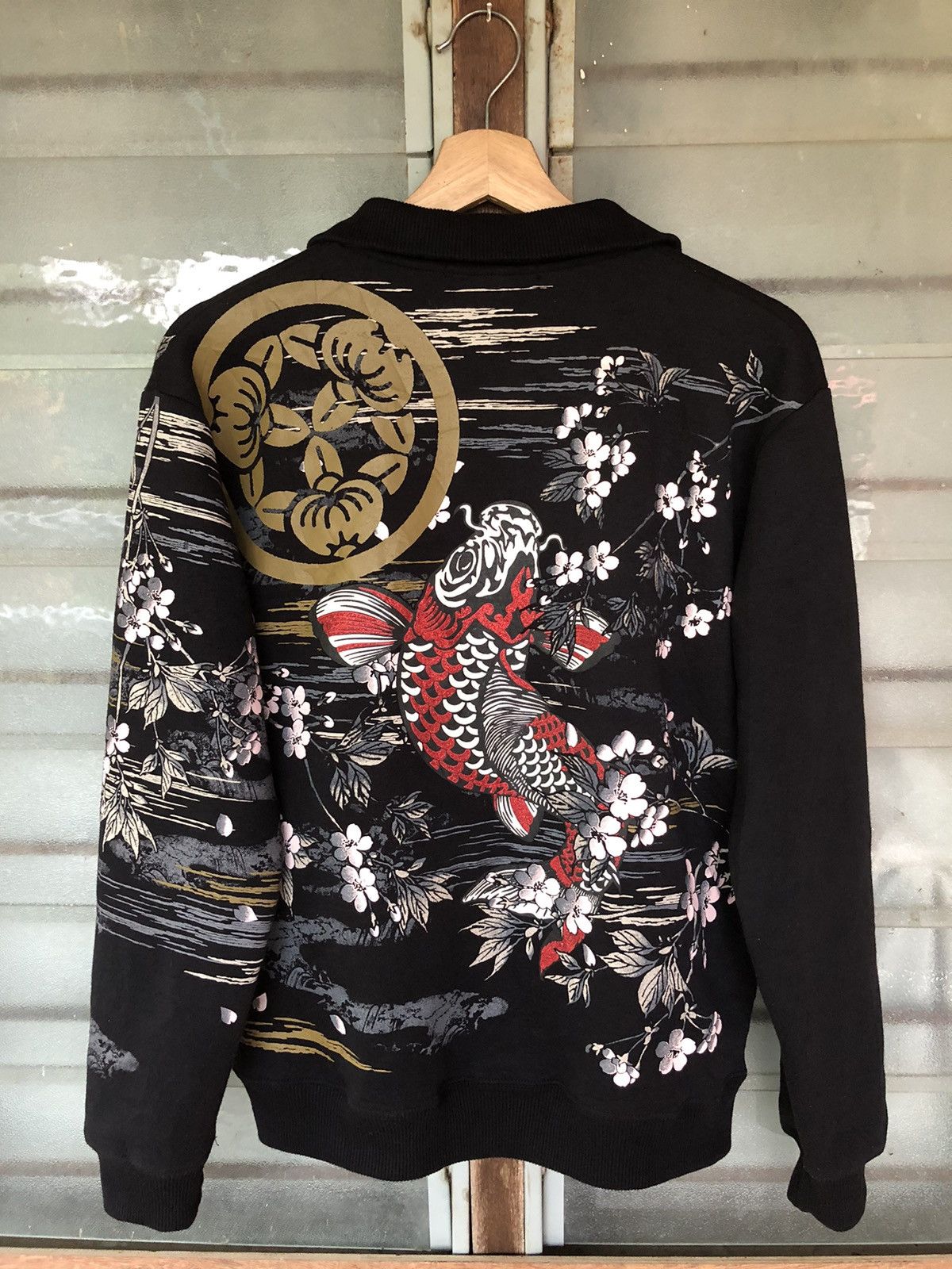 Karakuri Tamashii Vintage Sukajan Koi Fish Zipper Sweatshirt Size US M / EU 48-50 / 2 - 1 Thumbnail