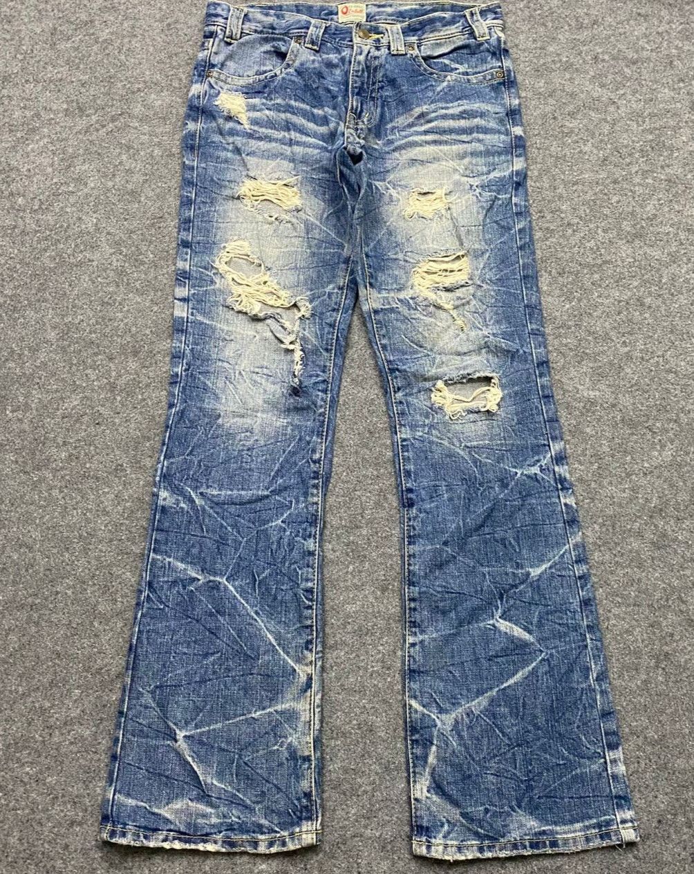 If Six Was Nine 💥Flare💥Vintage Ozz First Pikball Distressed Denim Size US 32 / EU 48 - 1 Thumbnail
