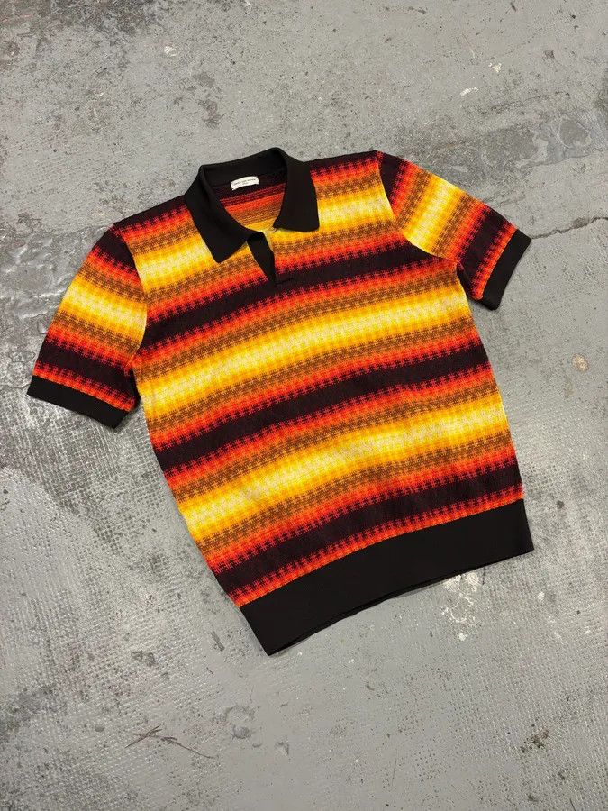 Dries Van Noten SS2019 Dries Van Noten Orange Summer Striped Polo Shirt Size US S / EU 44-46 / 1 - 4 Thumbnail