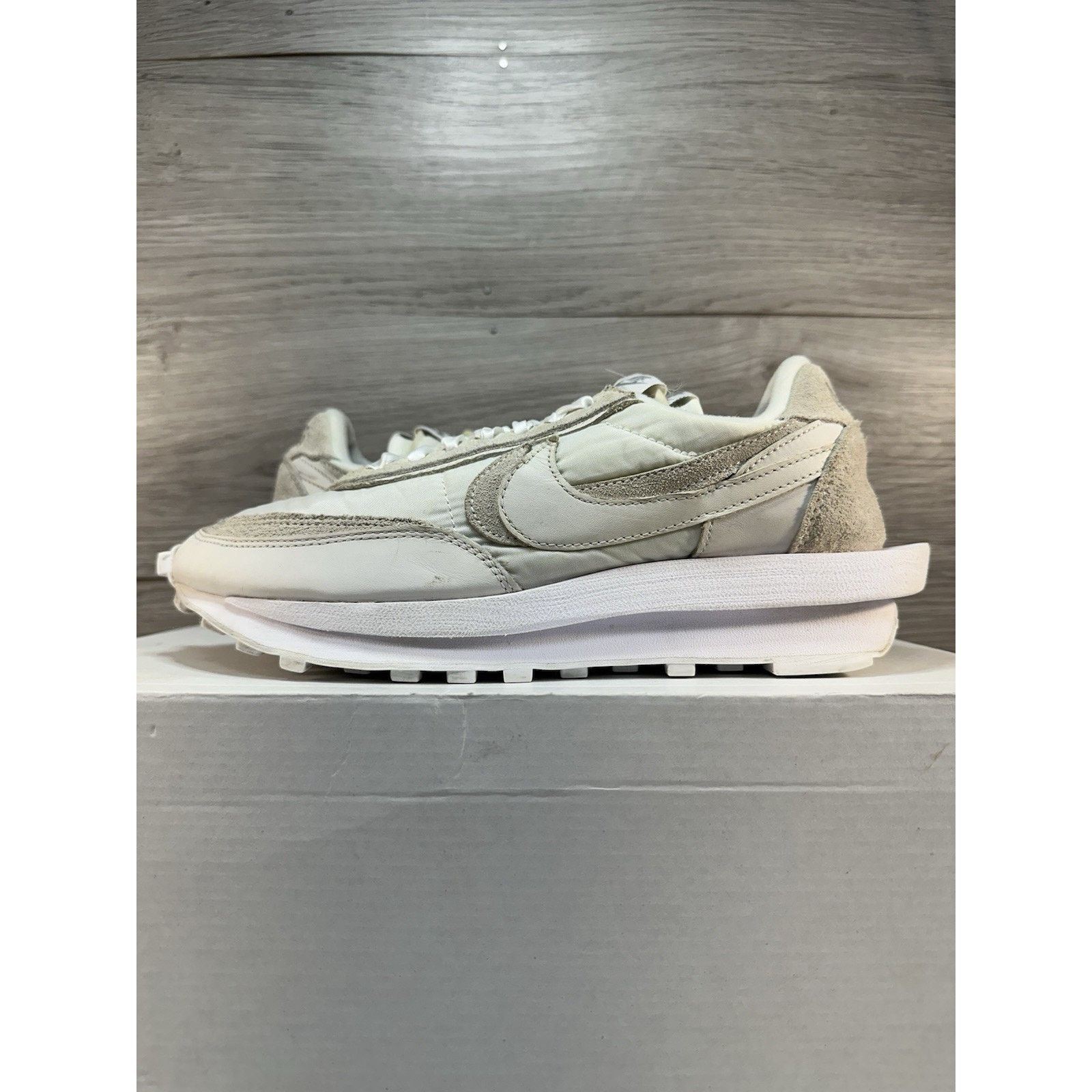 Nike sacai x LDWaffle White Nylon - Size 8.5