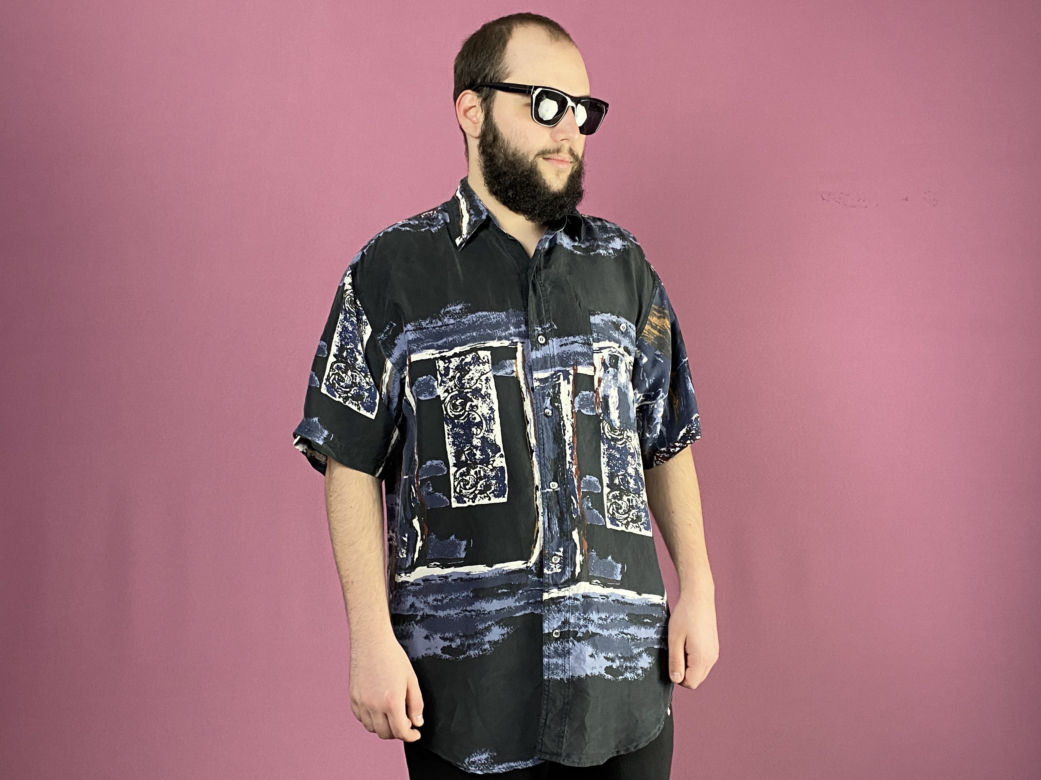 Designer × Vintage 90s Vintage Men's Short Sleeve Shirt - M Size US M / EU 48-50 / 2 - 4 Thumbnail