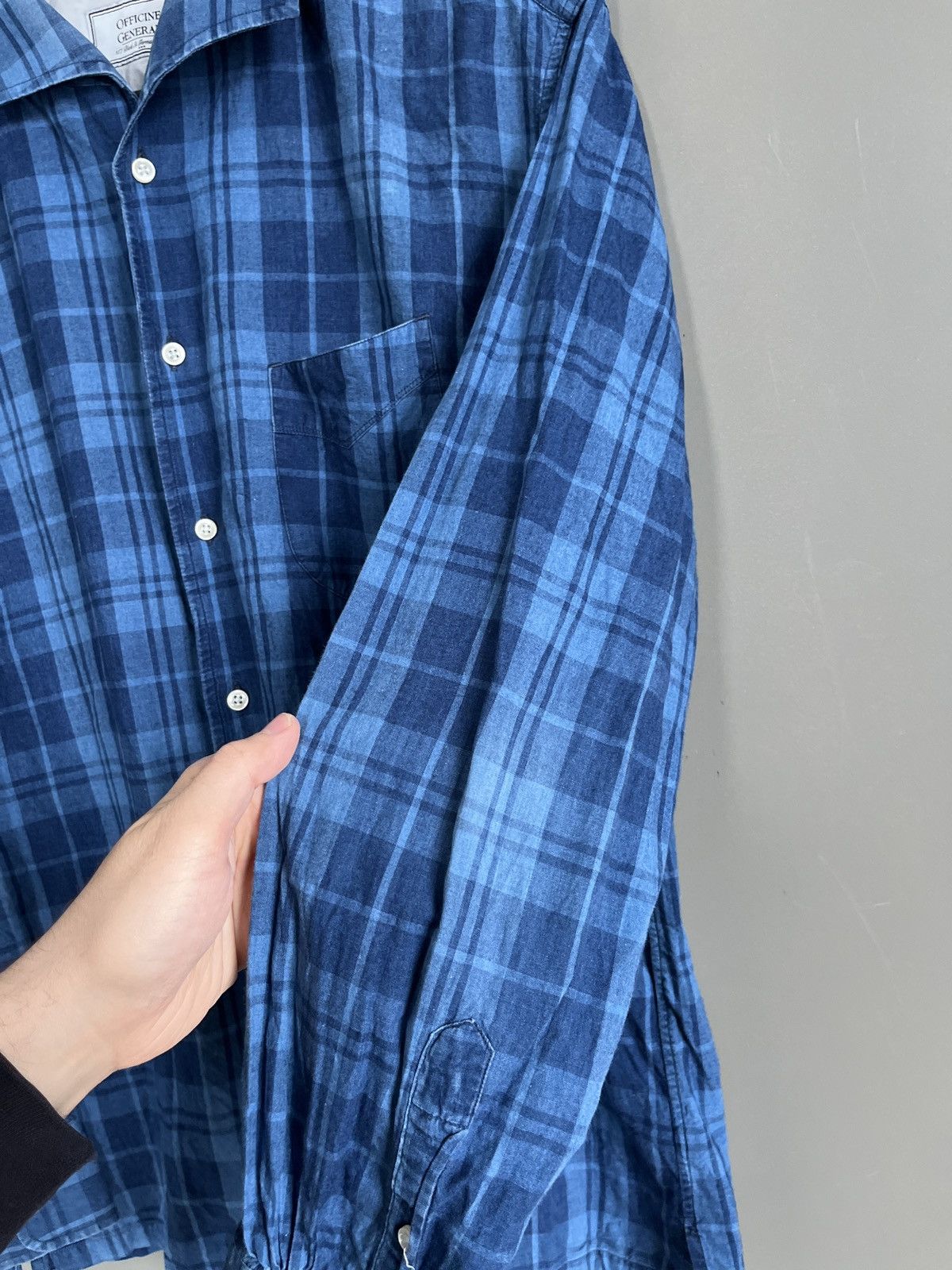 Officine Generale Officine Generale Blue Check Shirt Size US L / EU 52-54 / 3 - 11 Thumbnail