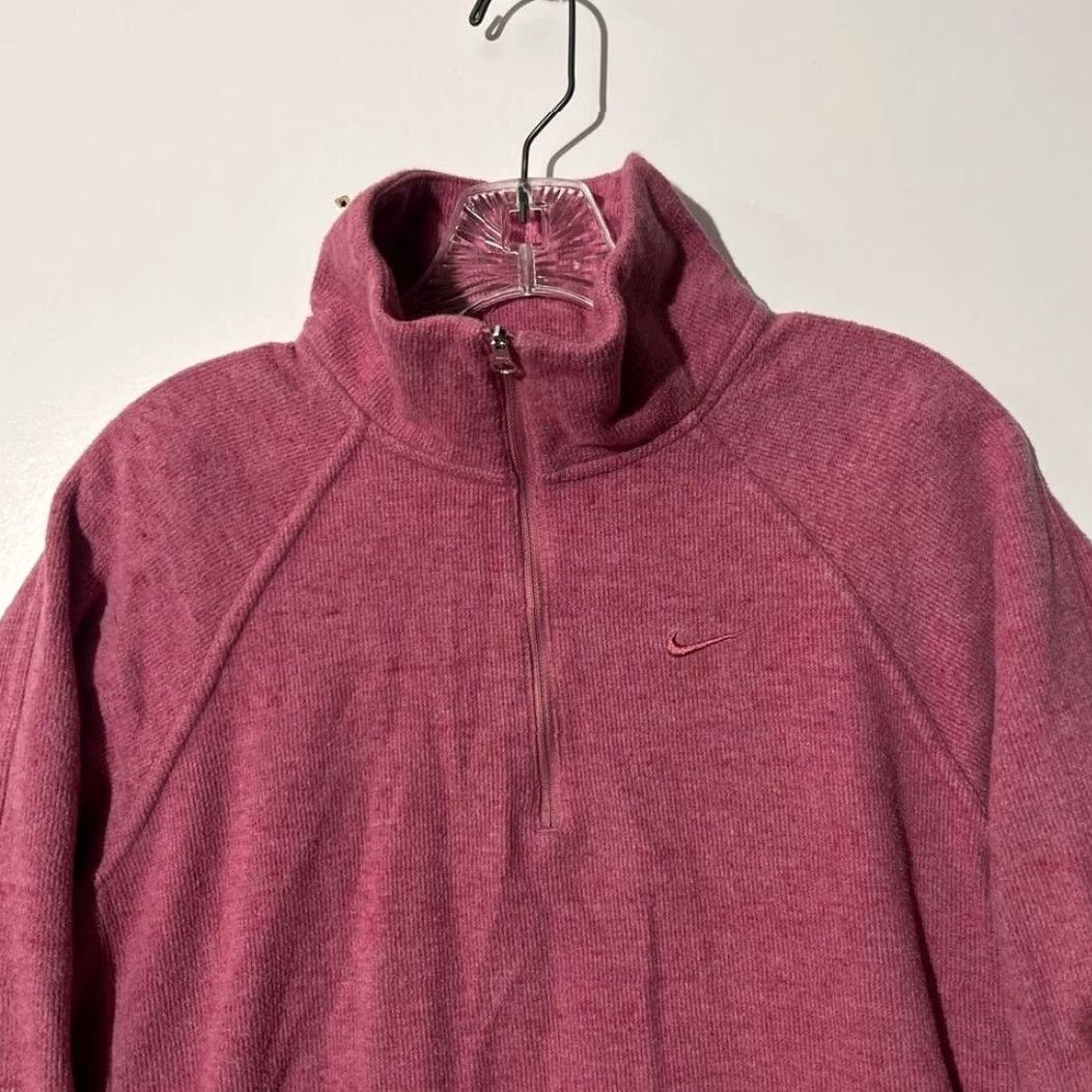 Nike Nike Berry Red Athletic Training Quarter Zip Pullover Sweater Women M Size M / US 6-8 / IT 42-44 - 2 Thumbnail