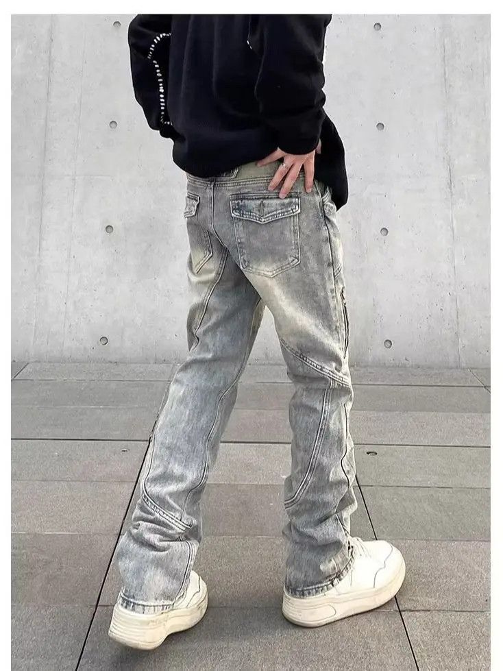 Japanese Brand Straight zipper high street jeans Size US 32 / EU 48 - 3 Thumbnail
