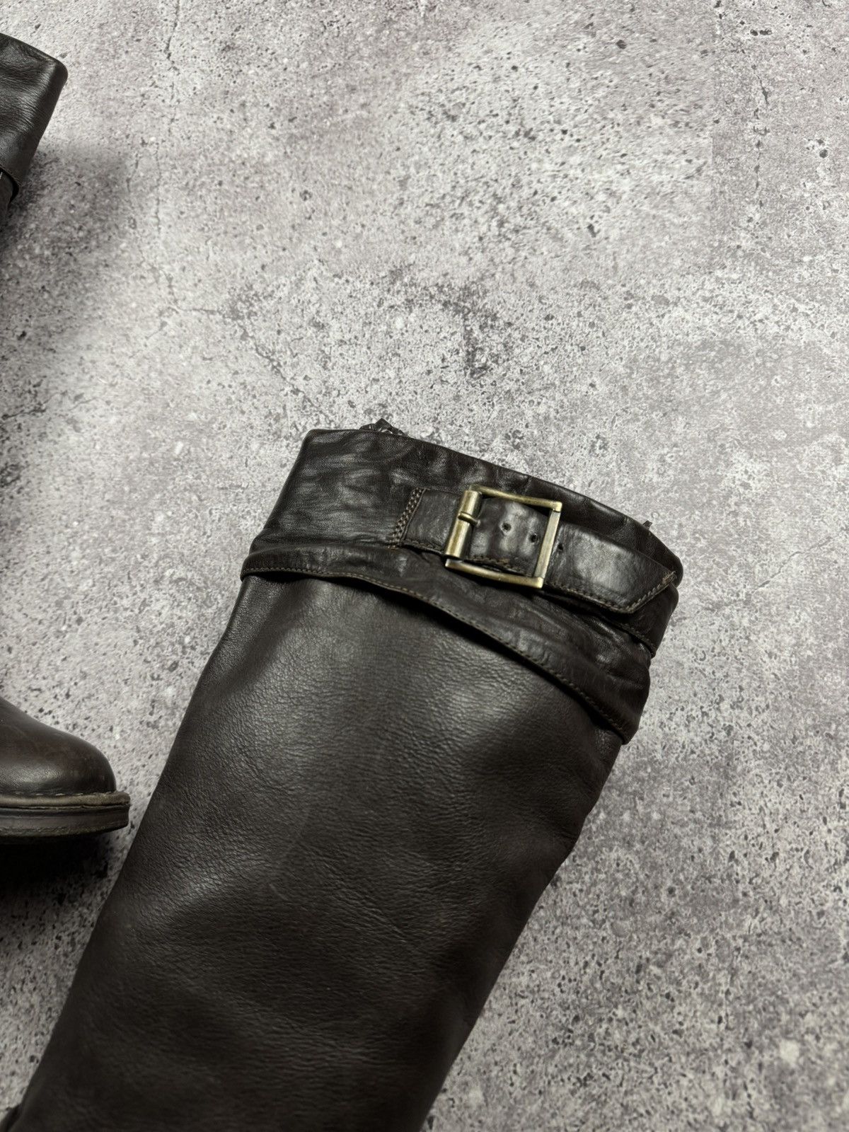 If Six Was Nine Vintage AS 98 Heel Rick Owens Style Leather Biker Boots Y2K Size US 8 / IT 38 - 15 Thumbnail