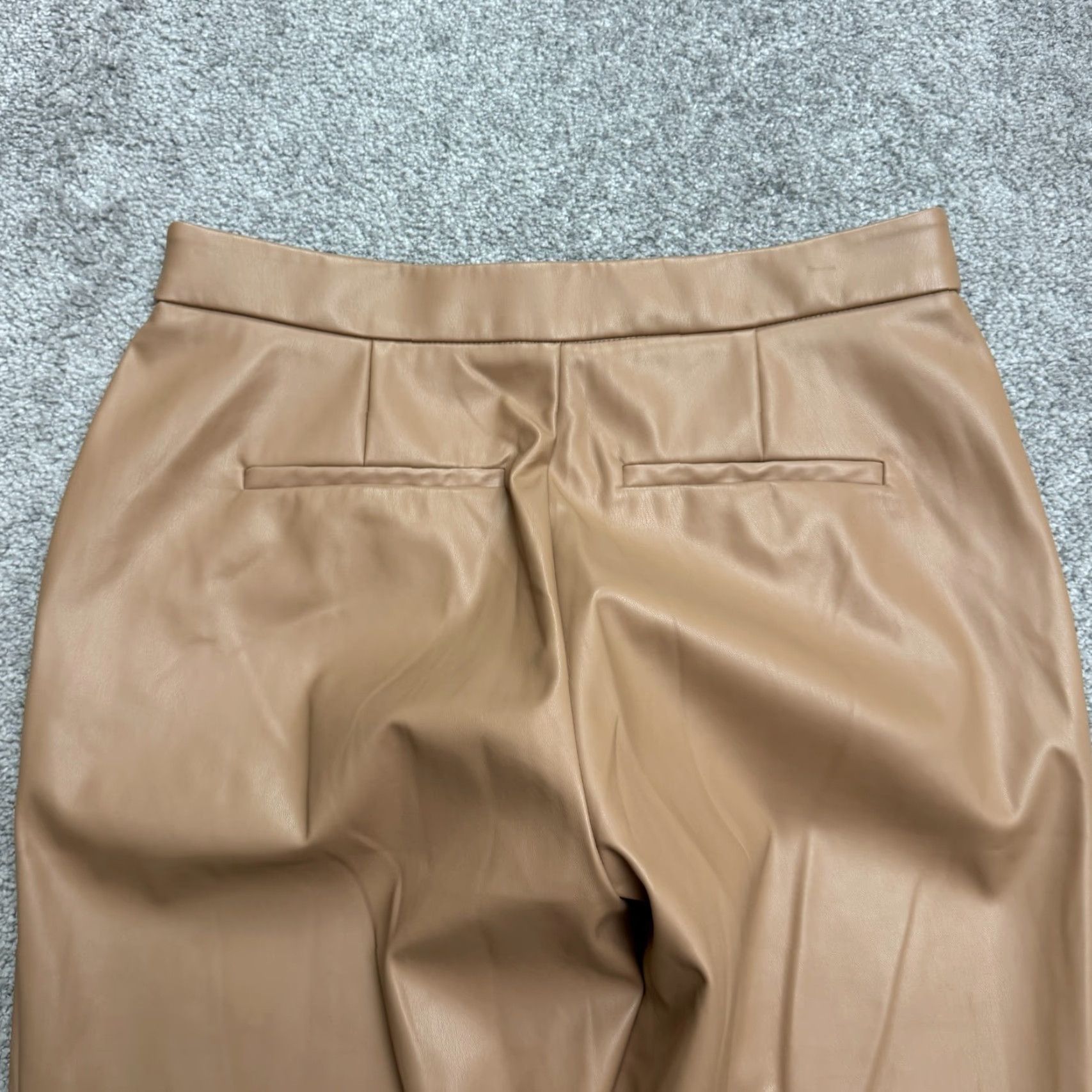 Vintage Alexia Admor Pants Women 8 Faux Leather Straight Leg High Rise Dress Pants Brown Women Size 30" / US 8 / IT 44 - 5 Thumbnail