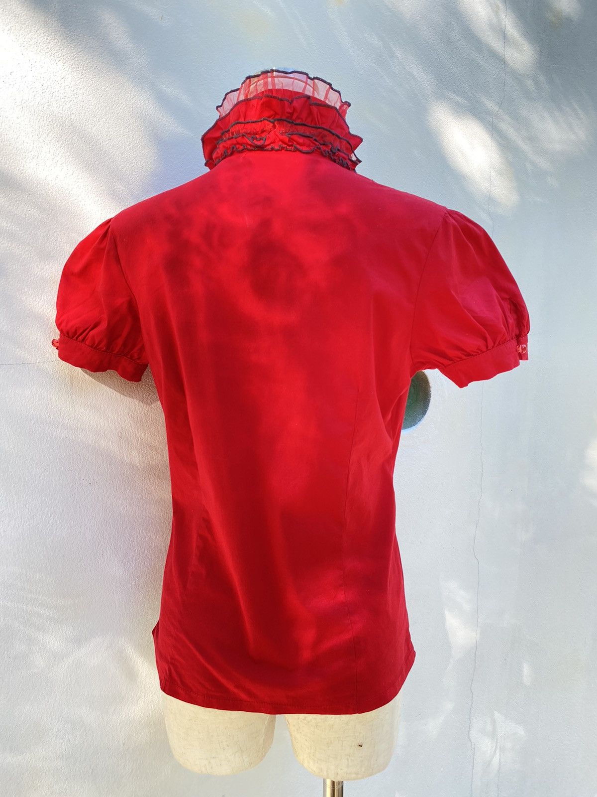 Designer × Japanese Brand Heart 2 Heart Y2K red ruffle blouse shirt Size XS / US 0-2 / IT 36-38 - 2 Thumbnail