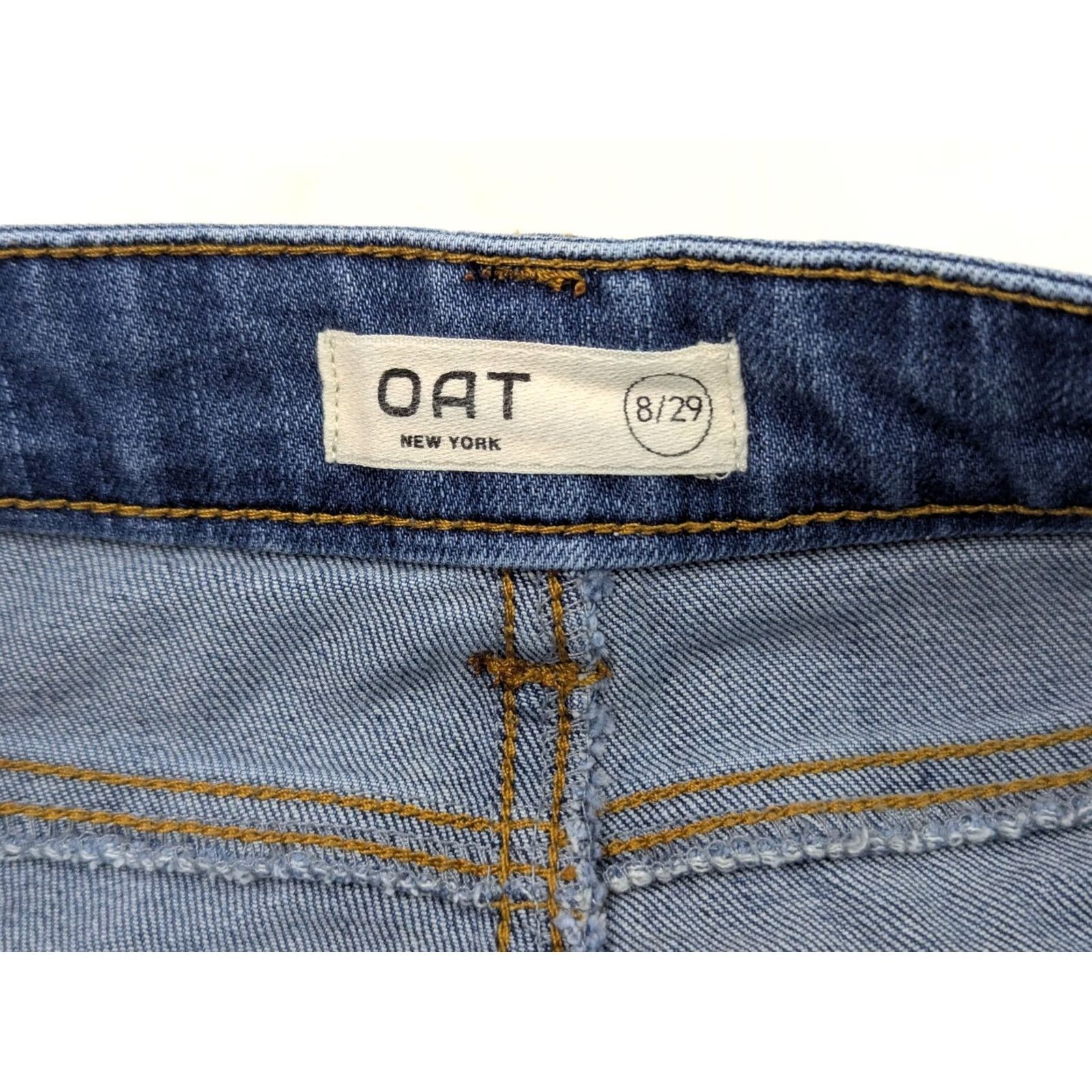 Vintage Oat New York Blue Jeans Women 8 30x26 High Rise Straight Medium Wash Denim 5-Pocket Stretch Vintage: No (Not Vintage) Size 30" / US 8 / IT 44 - 7 Thumbnail