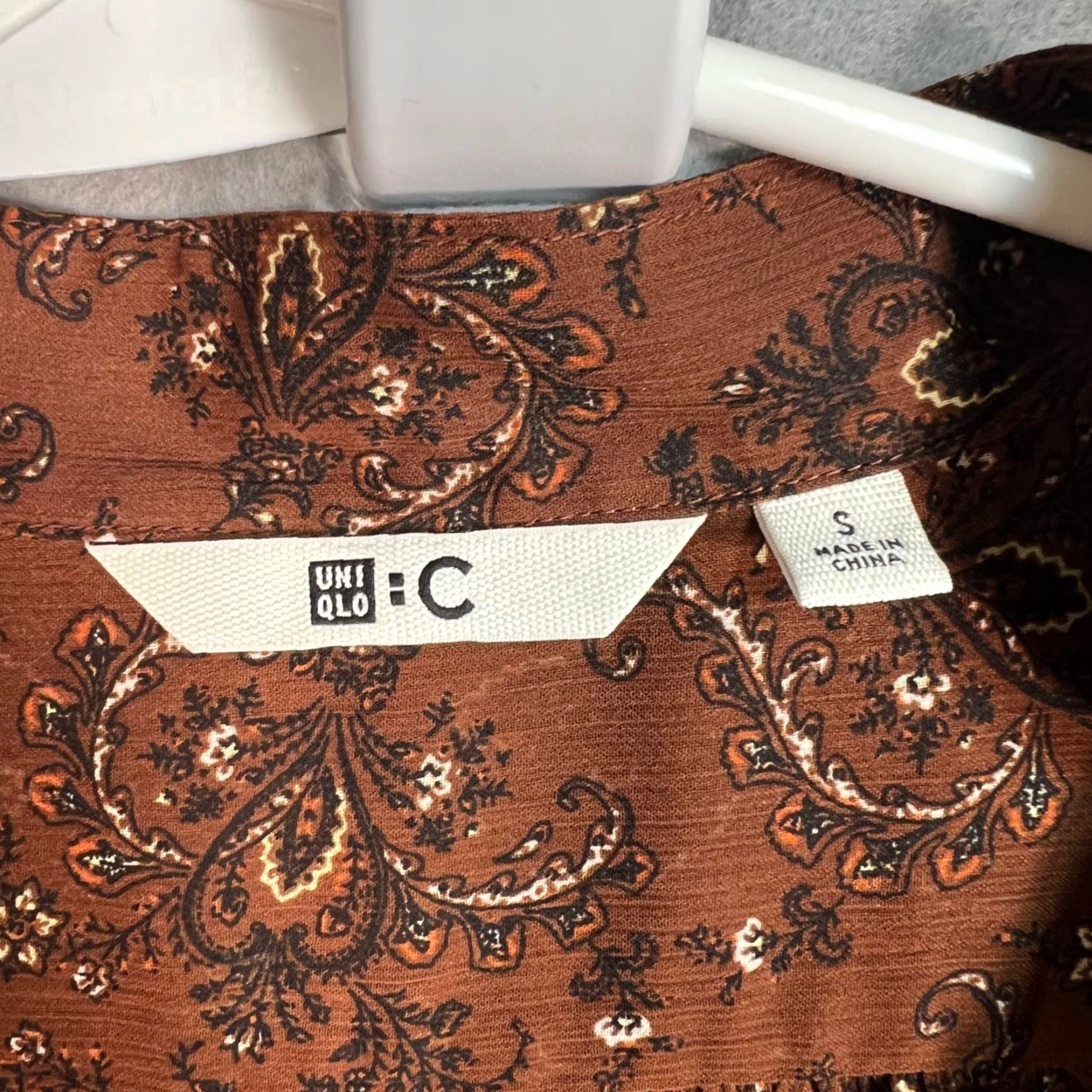 Uniqlo VINTAGE Uniqlo Womens Small Long-Sleeve Paisley Midi Dress Brown Polyester Size S / US 4 / IT 40 - 3 Thumbnail