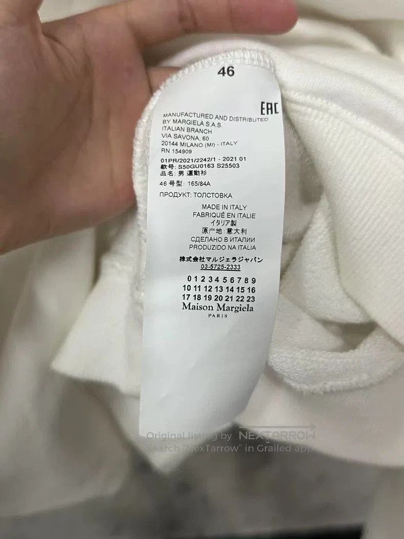 Maison Margiela Maison Margiela White Hoodie with Graphic Print. Size US M / EU 48-50 / 2 - 7 Thumbnail
