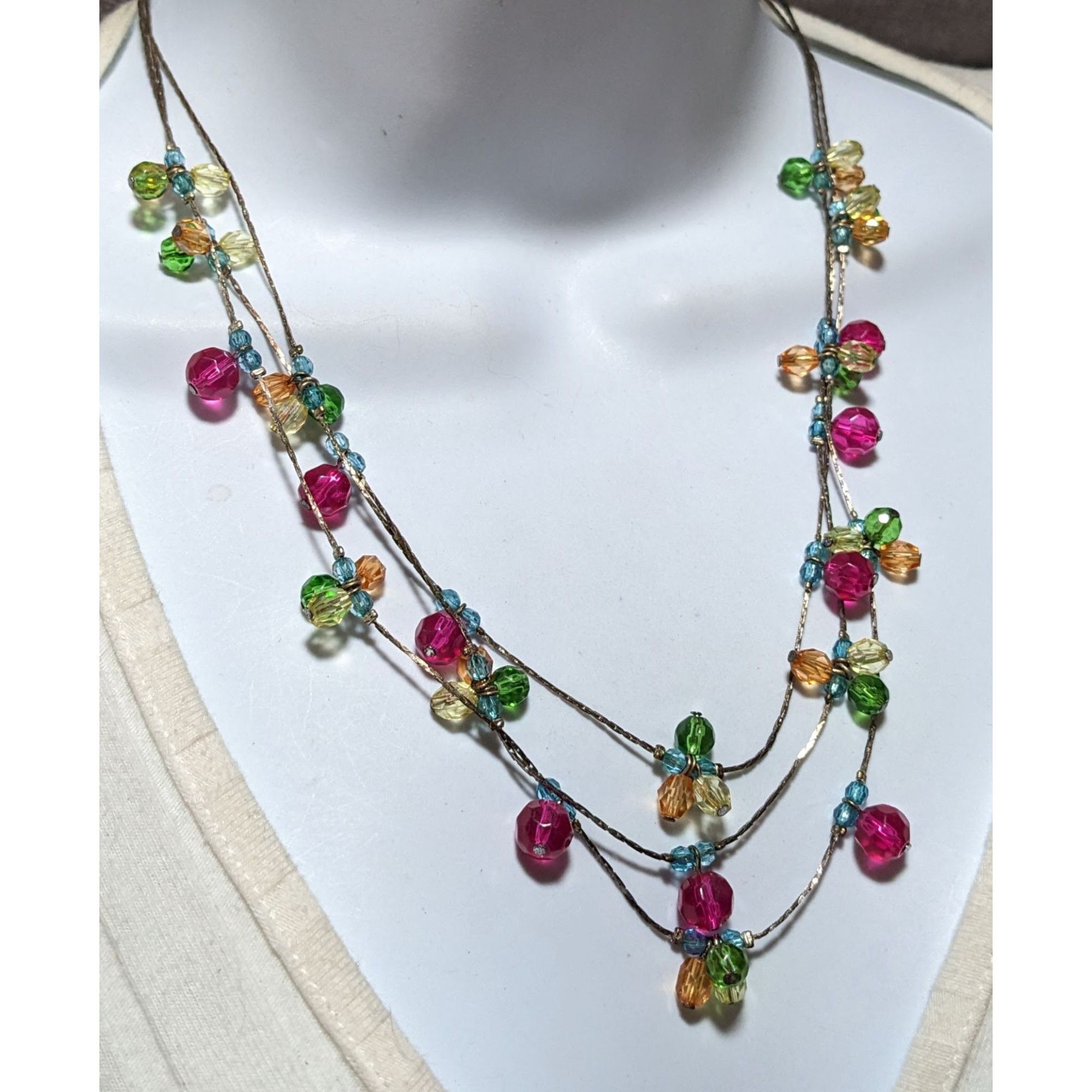 Other Rainbow Multilayer Gem Necklace Size ONE SIZE - 6 Thumbnail