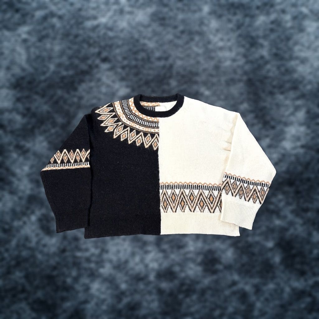 Cinq a Sept Cinq A Sept Womens Sweater XL Crewneck Pullover Aztec Long Sleeve White 40% Nylon Crew Neck Geometric Check Fair Isle Vintage? No Size XL / US 12-14 / IT 48-50 - 1 Thumbnail