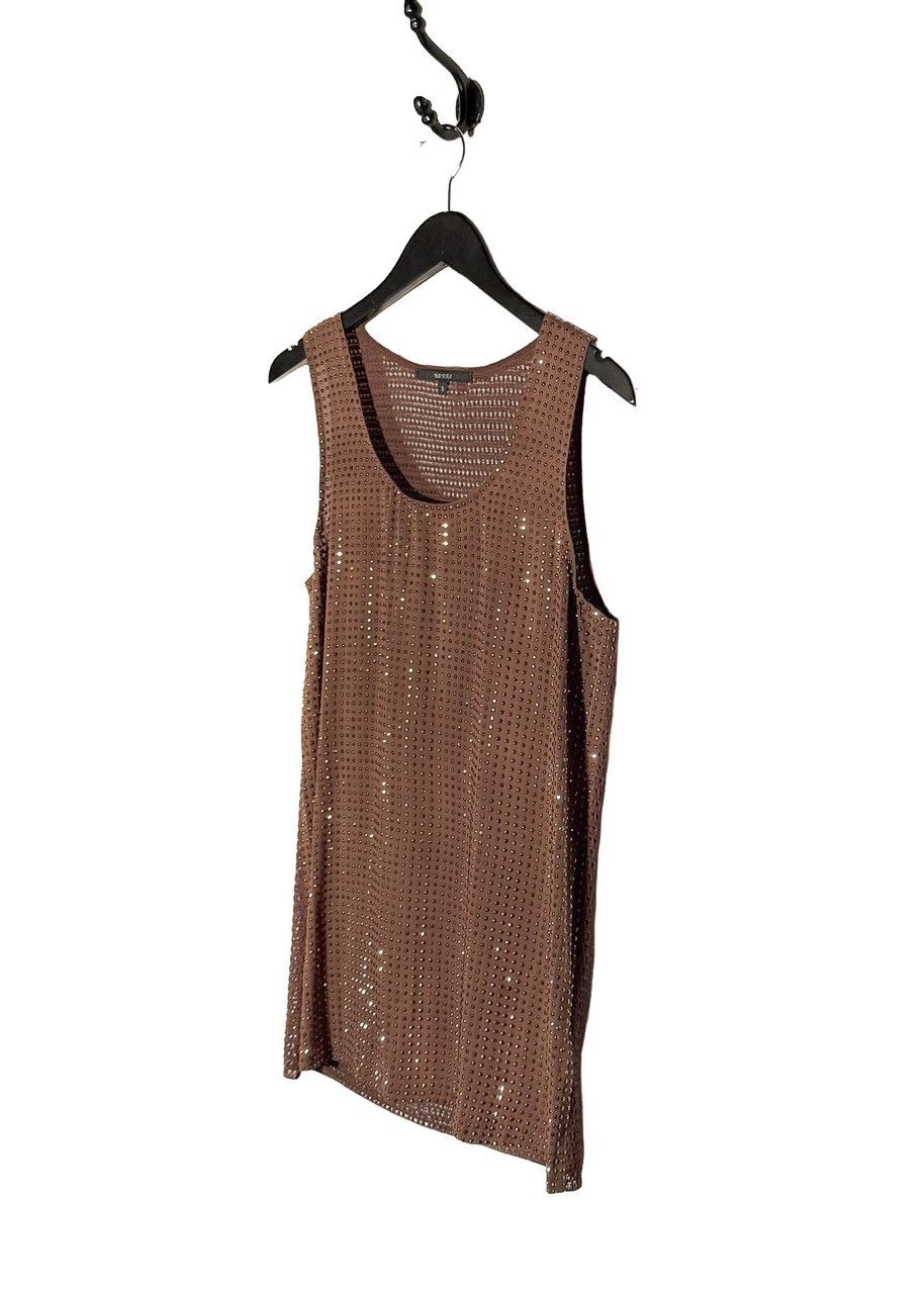 Gucci Gucci Brown Metallic Studs Embellished Silk Tank Top Size S / US 4 / IT 40 - 2 Thumbnail