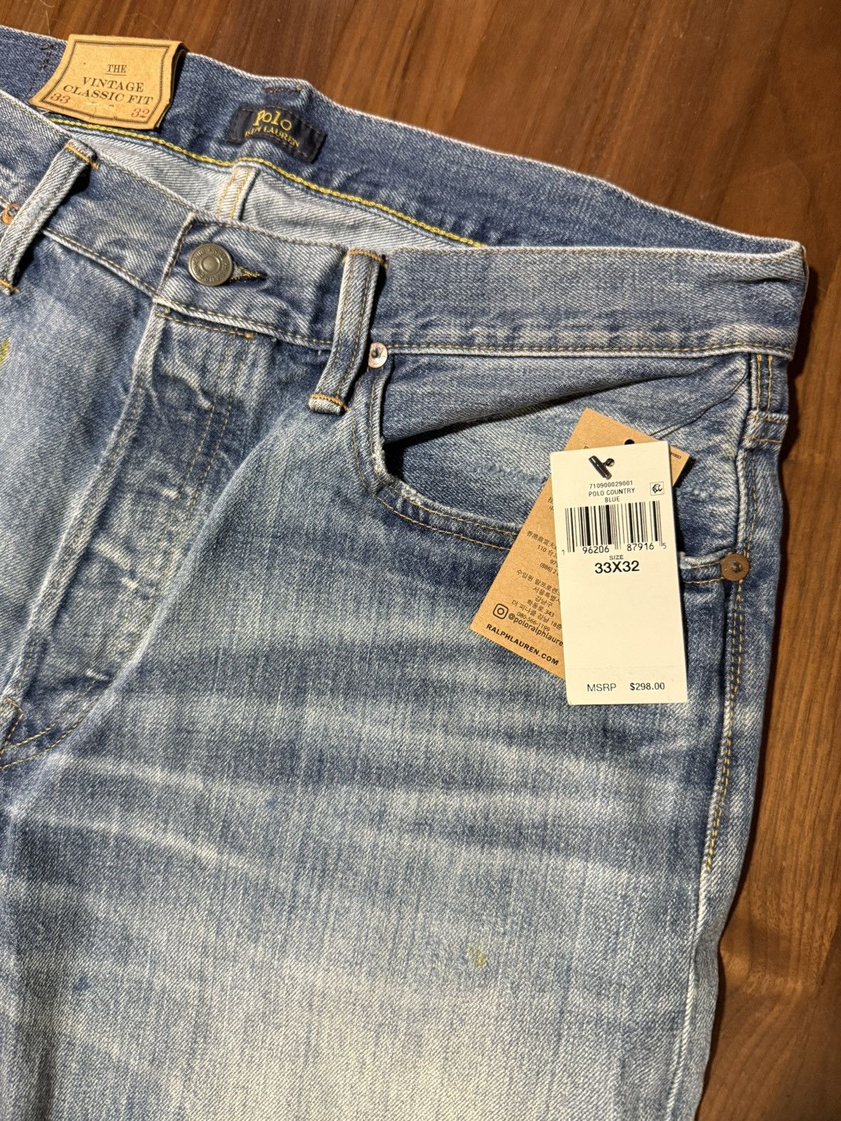 Polo Ralph Lauren Polo Ralph Lauren Blue Jeans Size 33/32 Distressed Denim Size US 33 - 4 Thumbnail