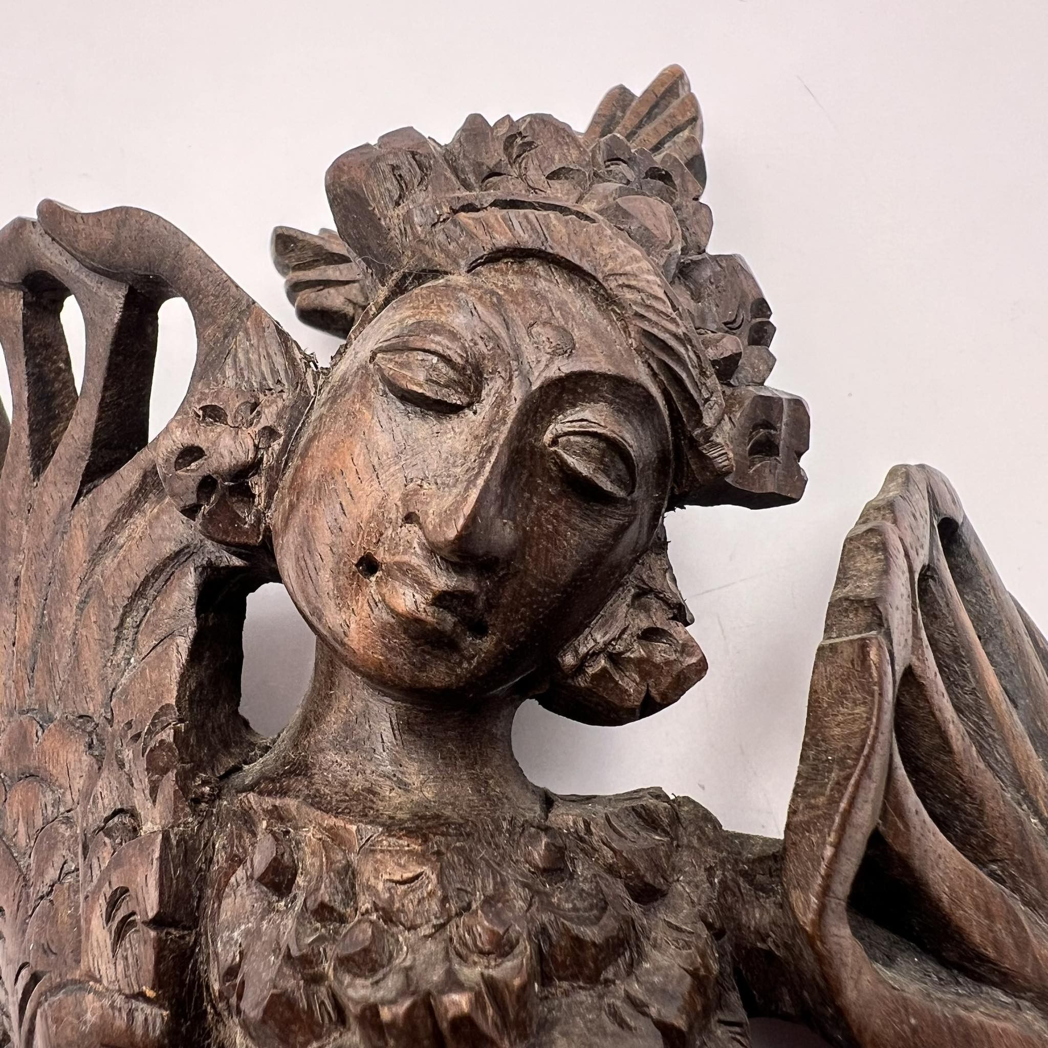 Handmade Antique Balinese Asian Hindu Saraswati Hand Carved Figure Size ONE SIZE - 7 Thumbnail