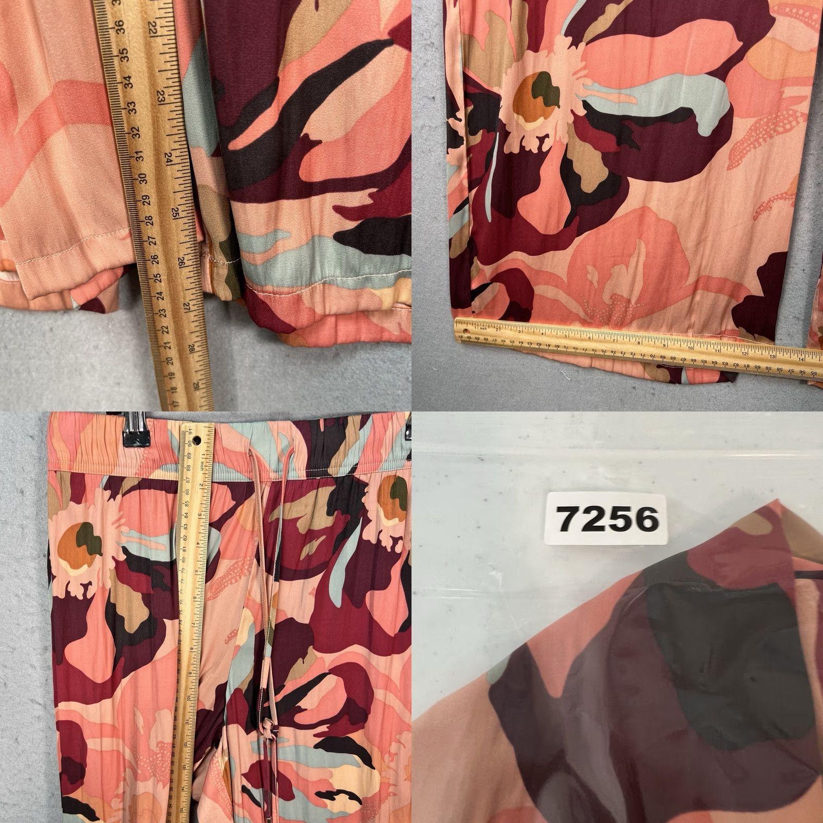 Adrianna Papell Adrianna Papell Women’s Floral Print Wide-Leg Pants M Pink Polyester Ankle 27in Inseam Modern Office Wear Womens Size 32" / US 10 / IT 46 - 8 Thumbnail