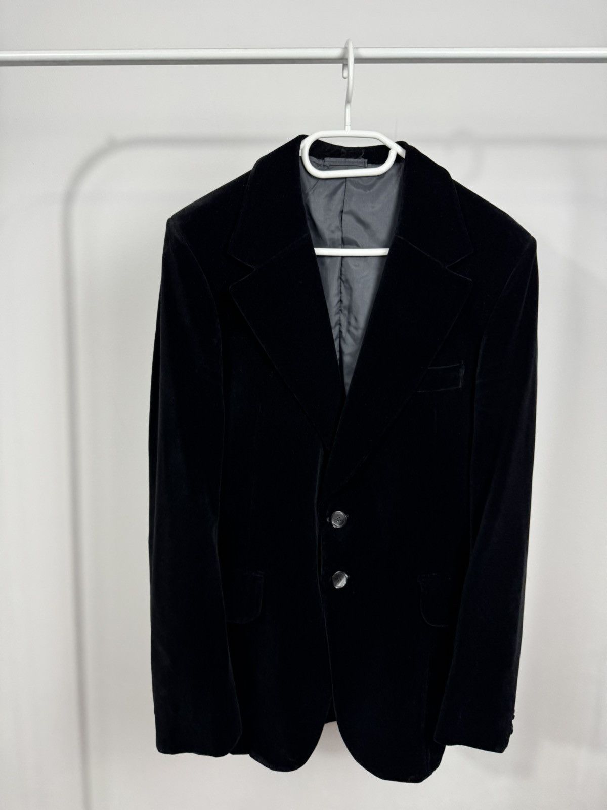 Other Vintage Women’s Black Velvet Blazer Tailored Jacket Coat Size L / US 10 / IT 46 - 2 Thumbnail